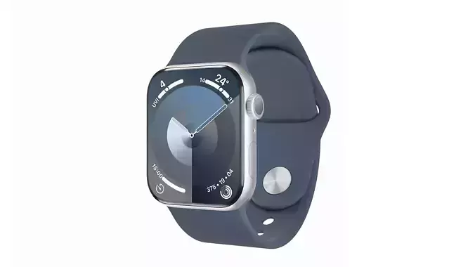 Apple Watch Series 9 Sport Band Silver Color 3D Model