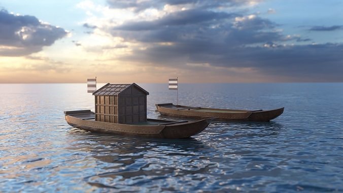 Japanese Medieval Ferry 3D model