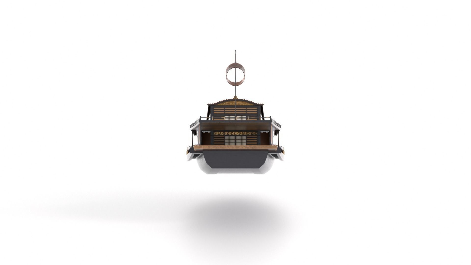 Korean Japanese Medieval Ship Set 3D model_23