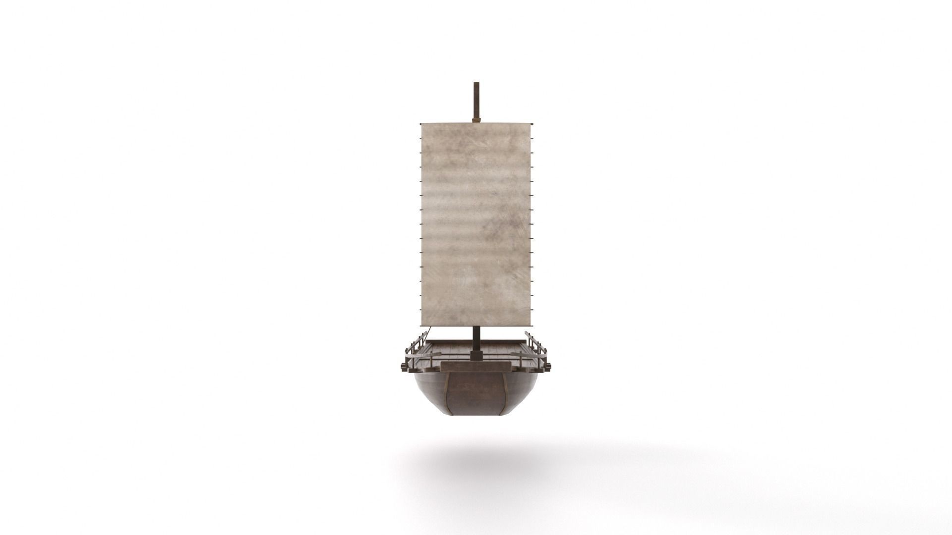 Korean Japanese Medieval Ship Set 3D model_33