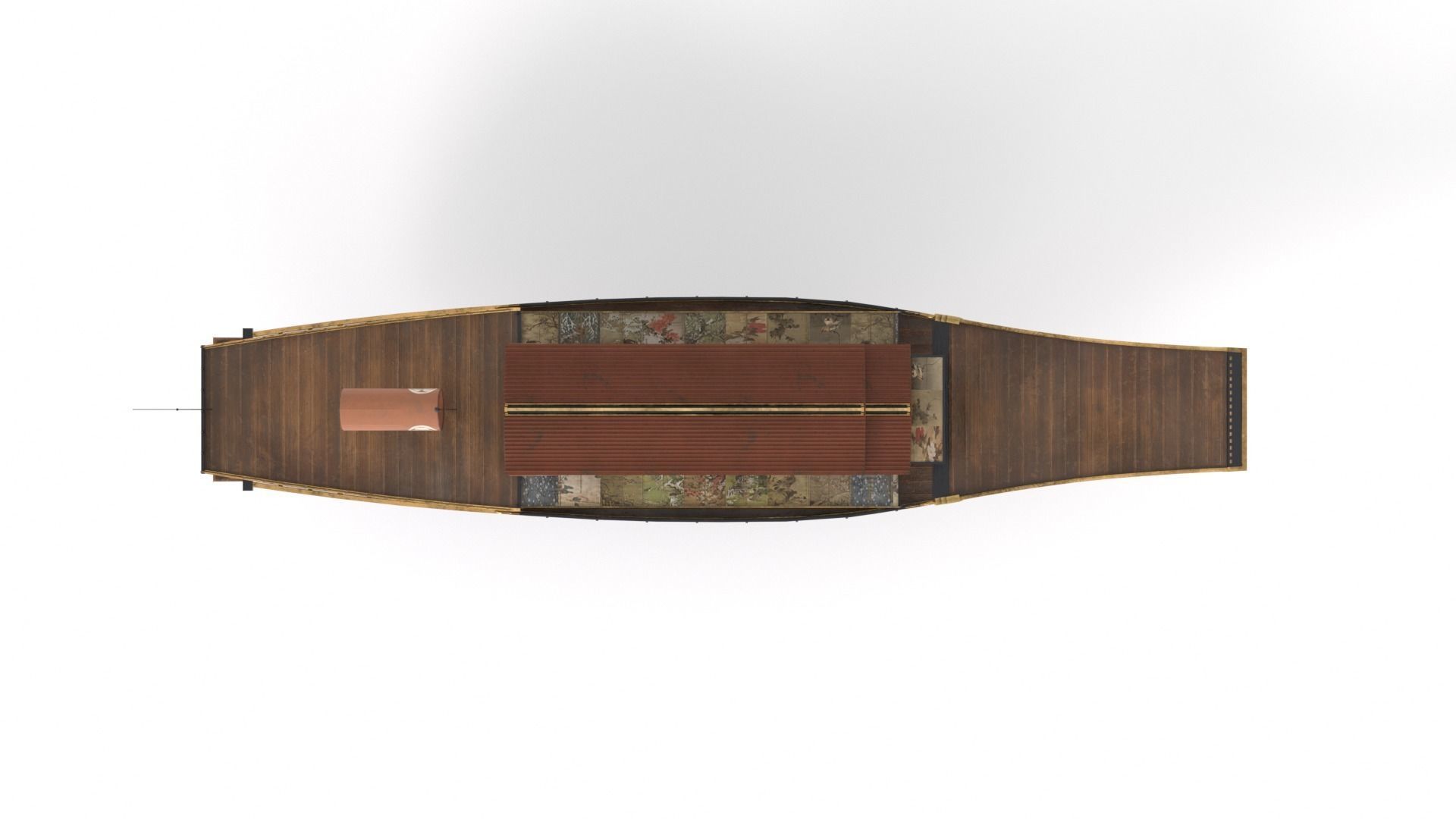 Korean Japanese Medieval Ship Set 3D model_25