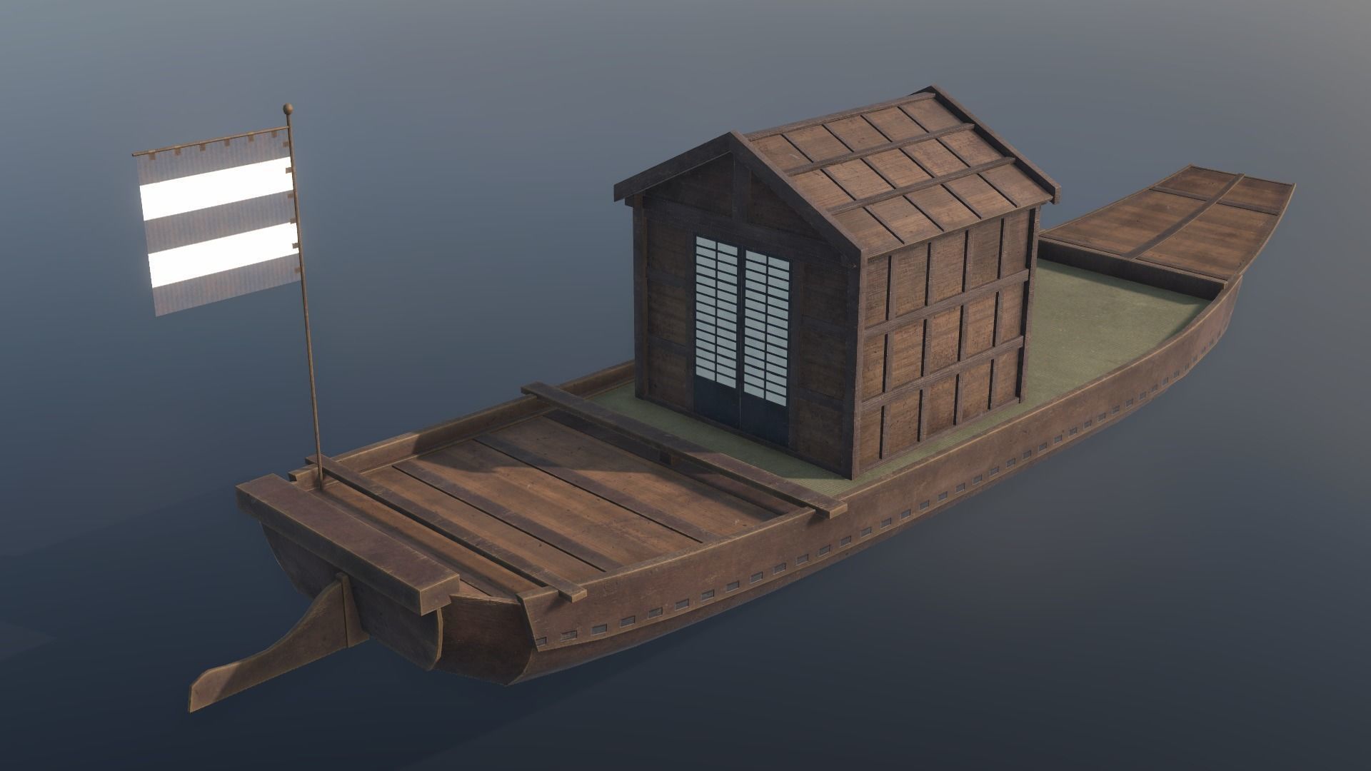 Korean Japanese Medieval Ship Set 3D model_58