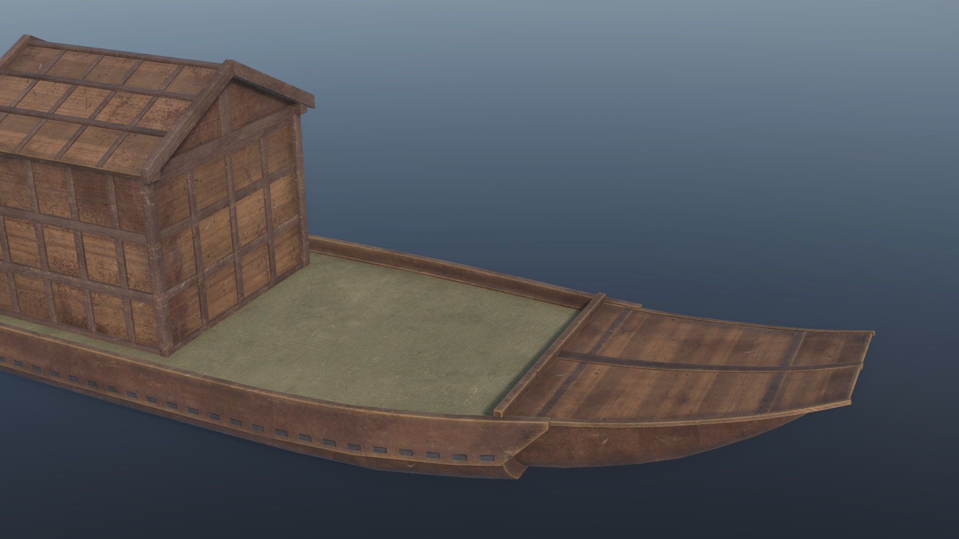 Korean Japanese Medieval Ship Set 3D model_57