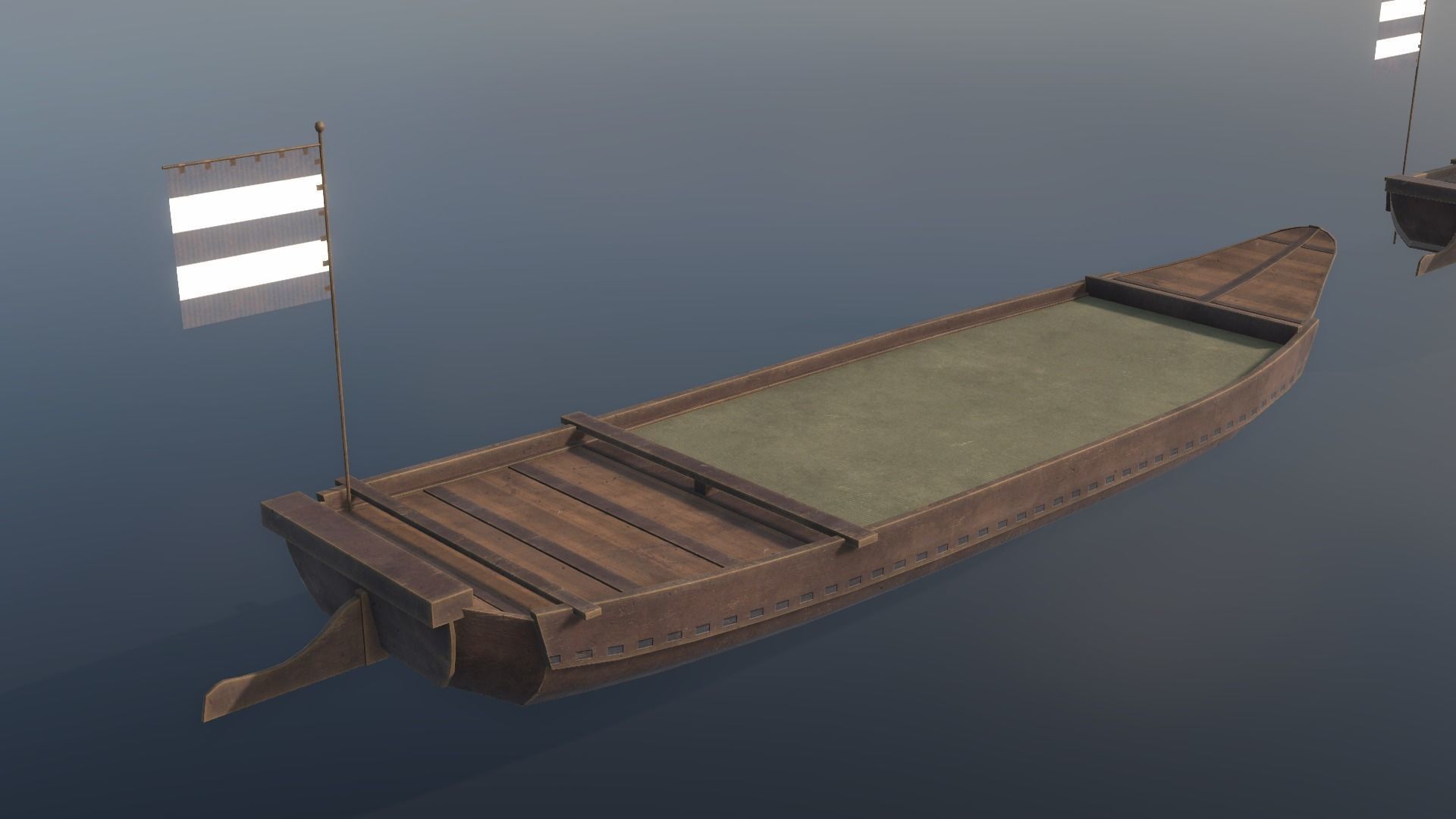 Korean Japanese Medieval Ship Set 3D model_59