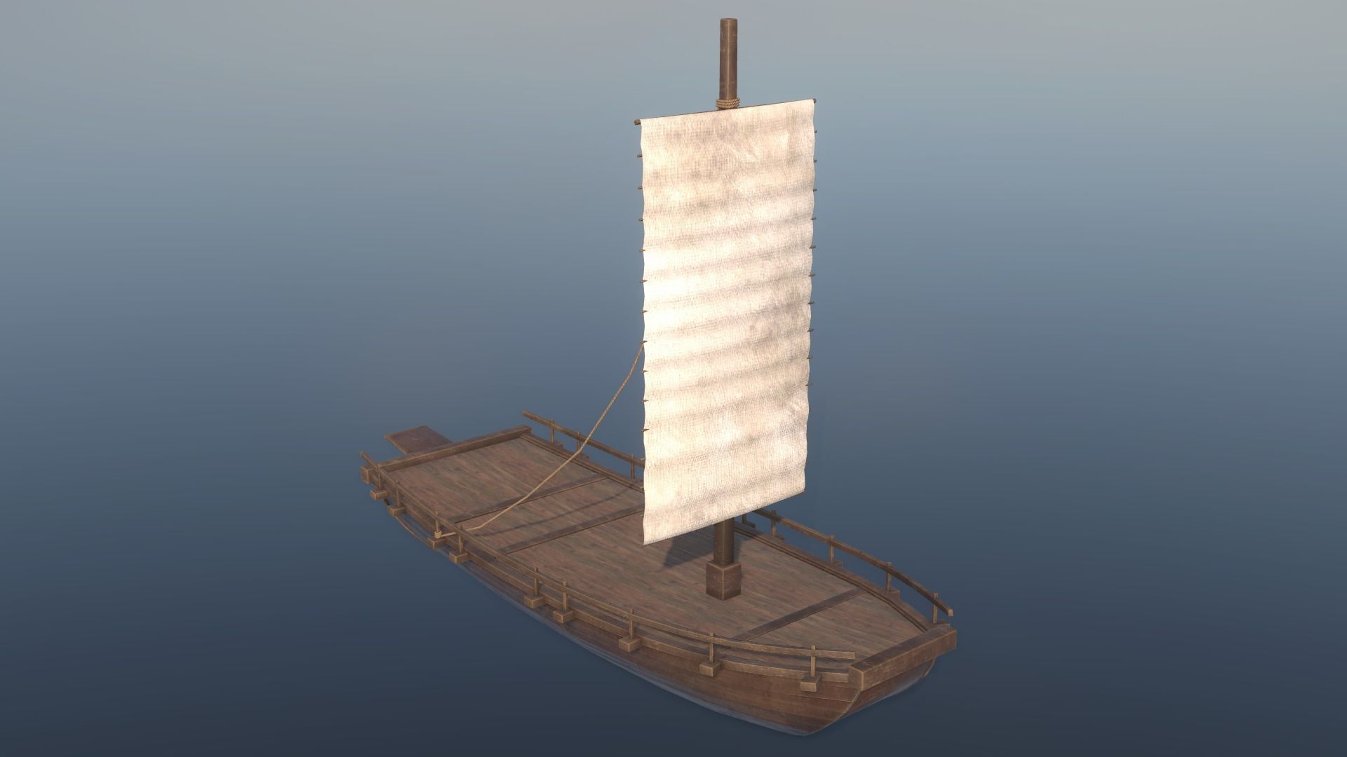 Korean Japanese Medieval Ship Set 3D model_53