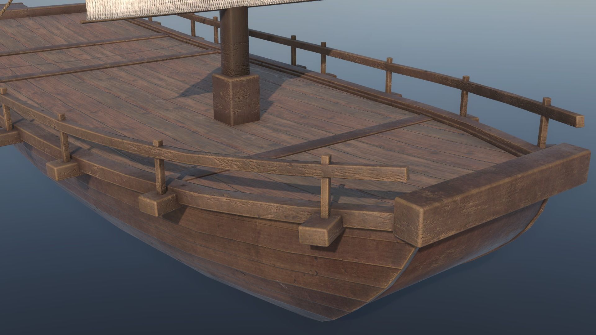 Korean Japanese Medieval Ship Set 3D model_54