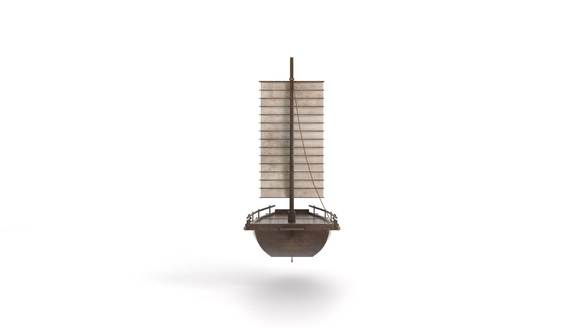 Korean Japanese Medieval Ship Set 3D model_34
