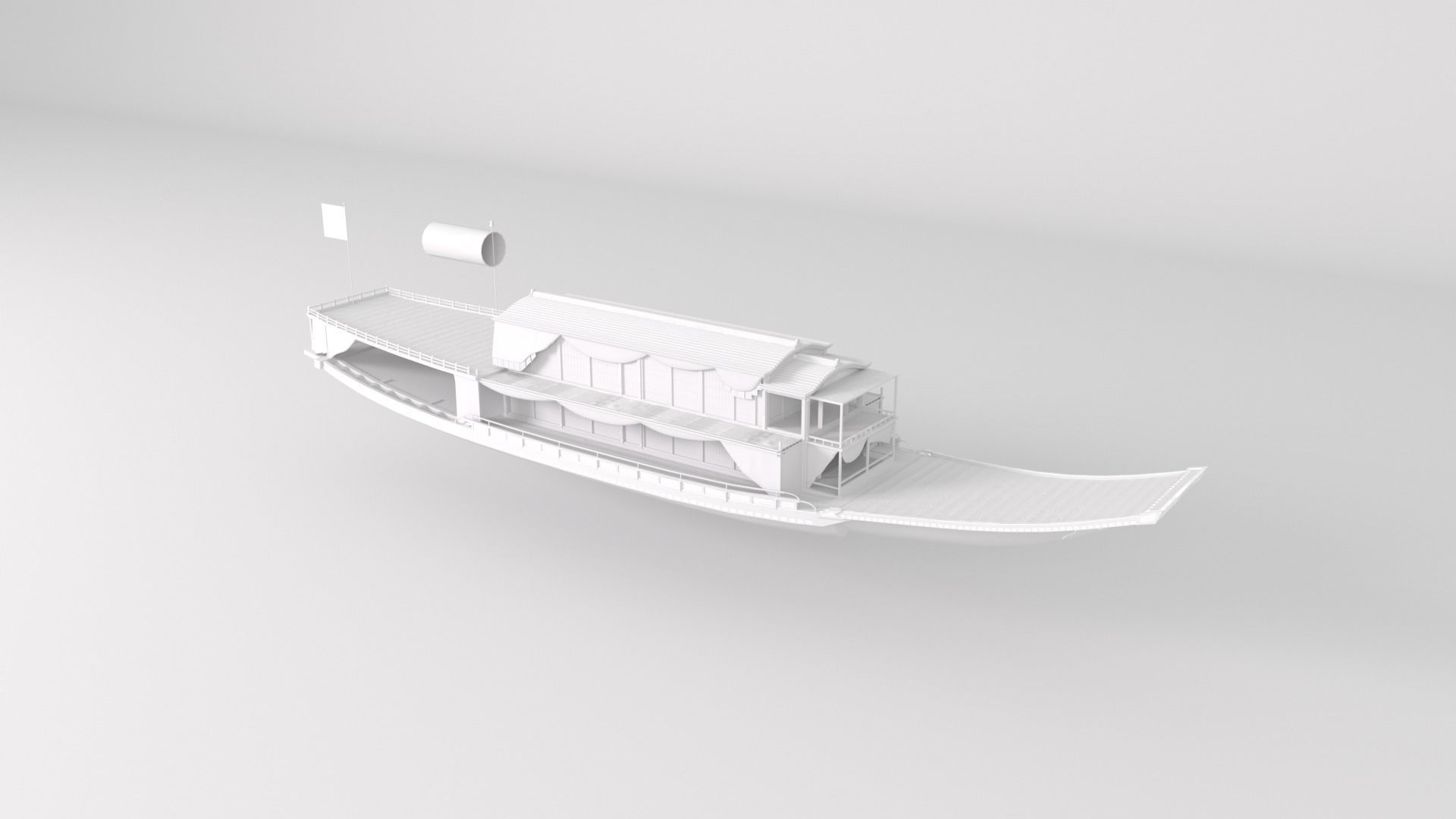 Korean Japanese Medieval Ship Set 3D model_20