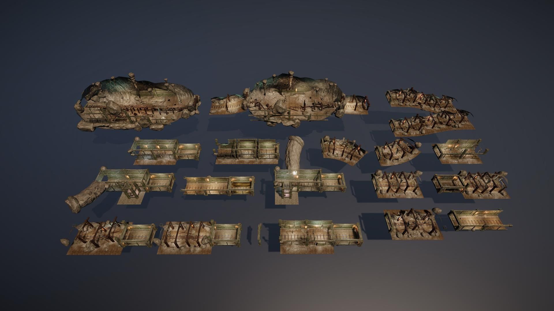 Mine Ruin Dungeon Asset Pack Low-poly 3D model_2