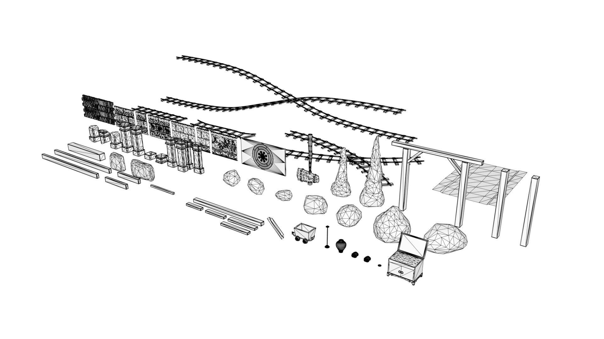 Mine Ruin Dungeon Asset Pack Low-poly 3D model_13