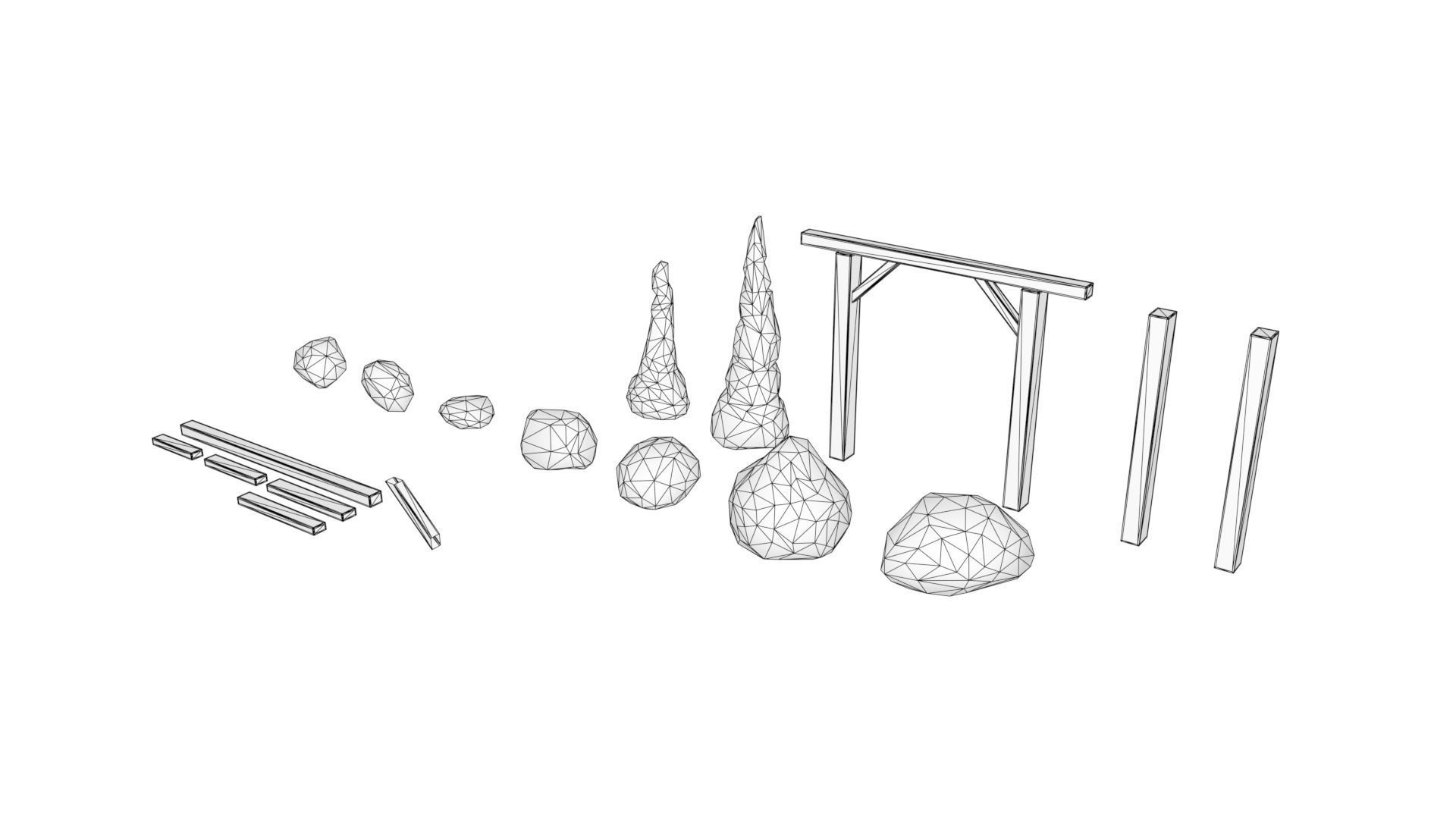 Mine Ruin Dungeon Asset Pack Low-poly 3D model_17