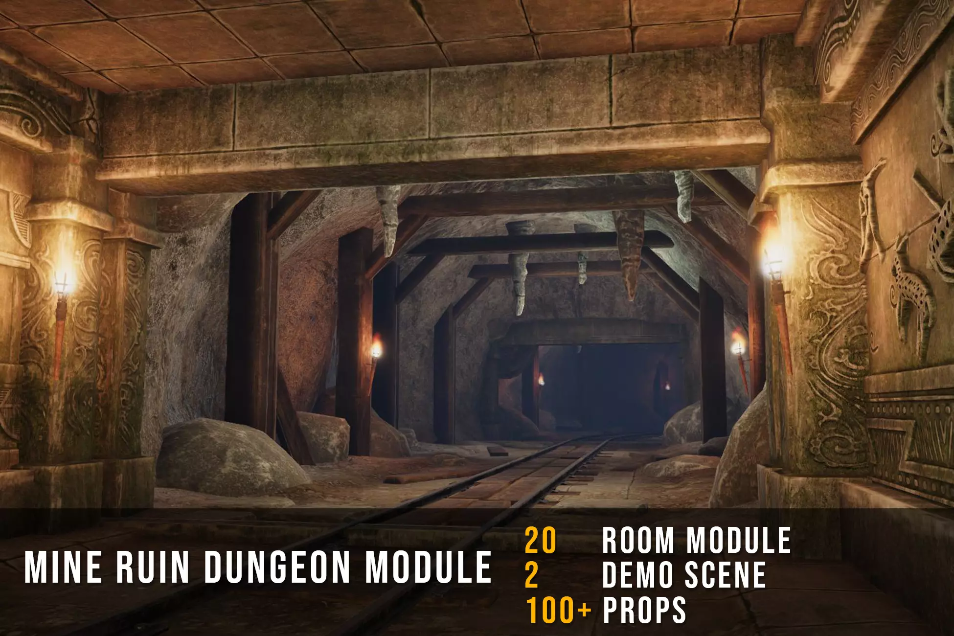 Mine Ruin Dungeon Asset Pack Low-poly 3D model_0