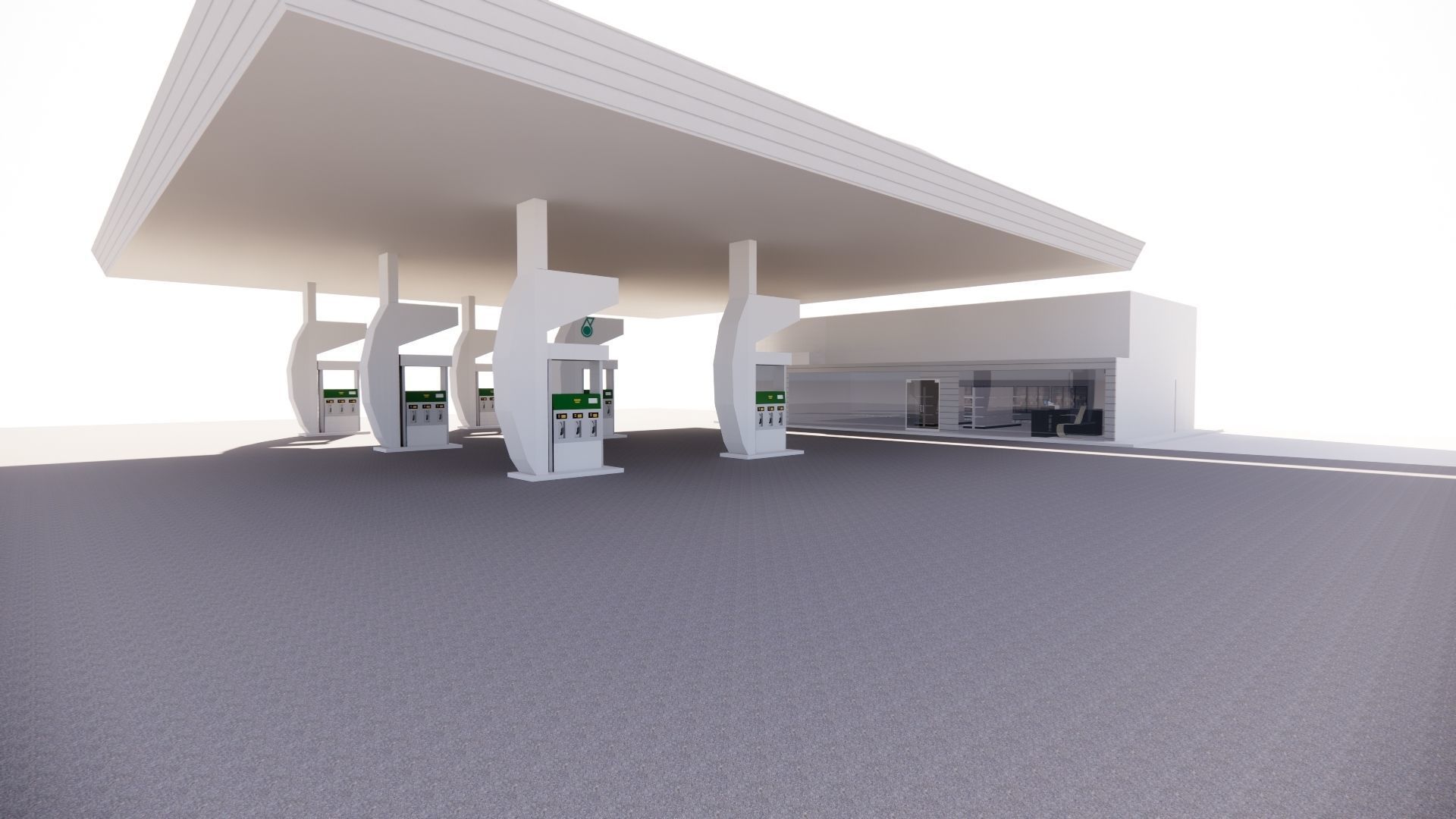 Gas Station6 3D model_7