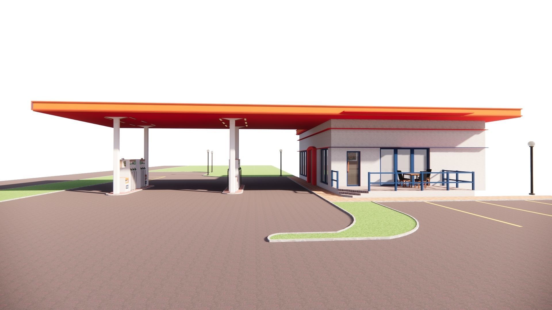 Gas Station5 3D model_1