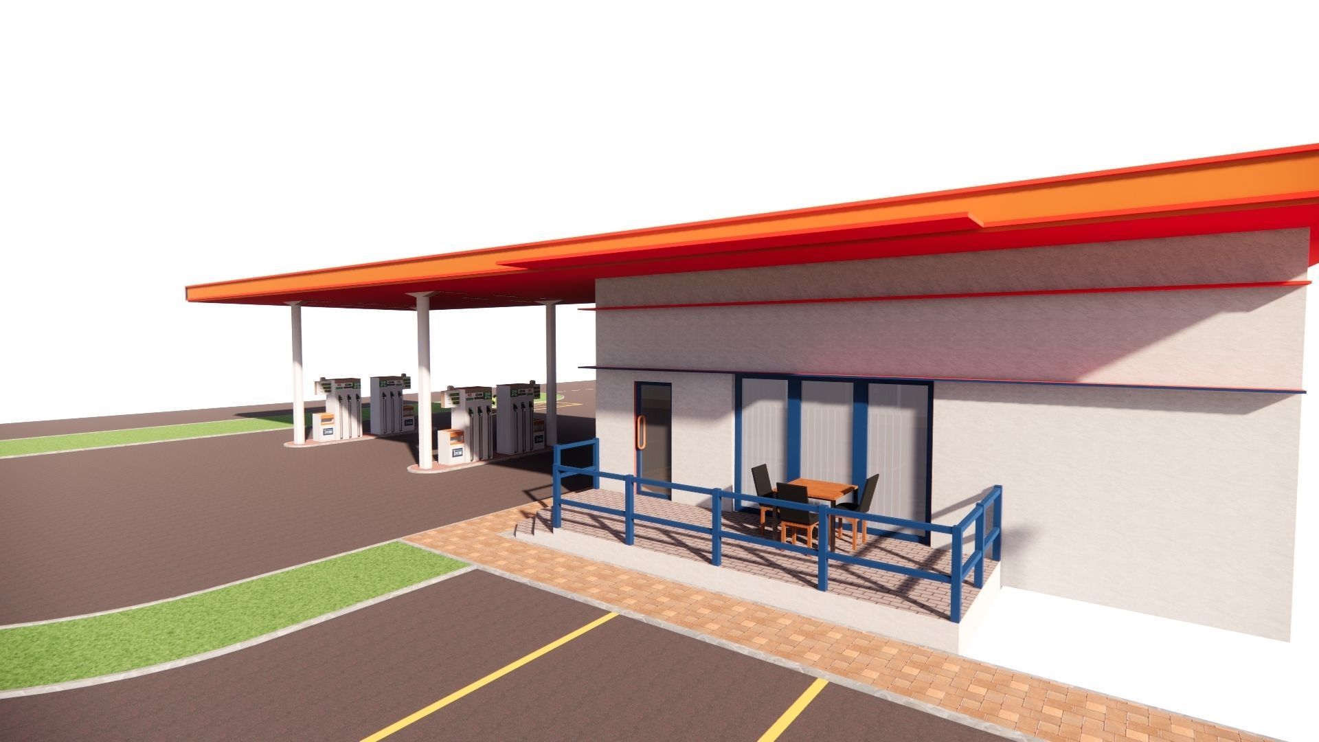 Gas Station5 3D model_9