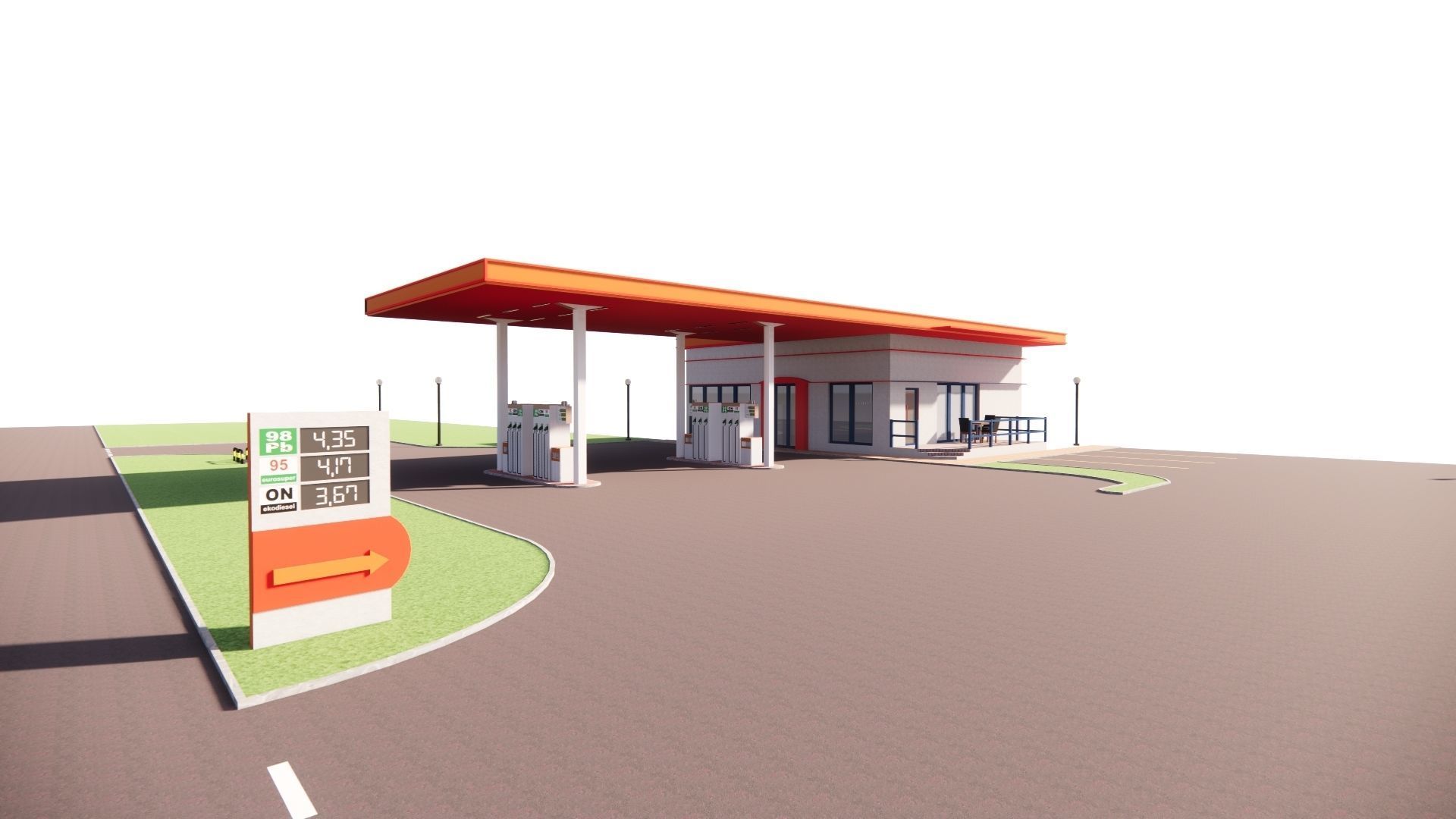 Gas Station5 3D model_2