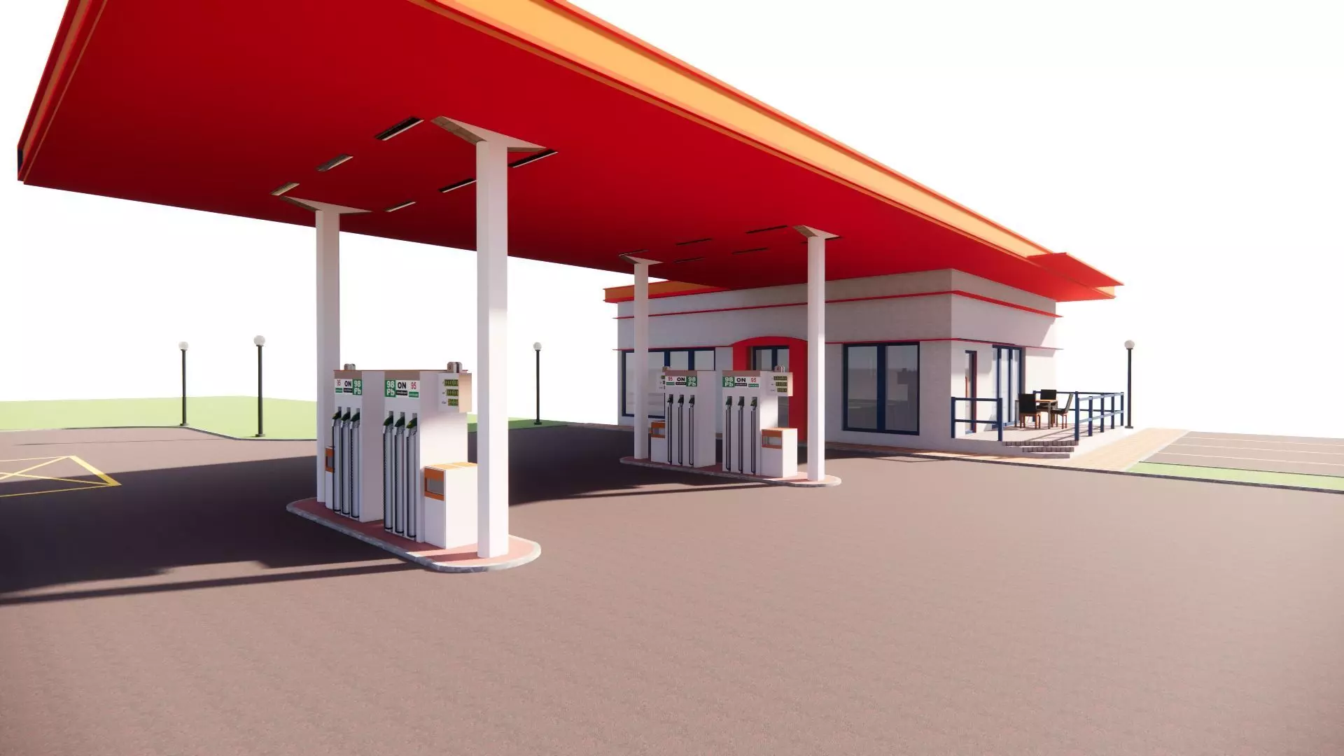 Gas Station5 3D model_0
