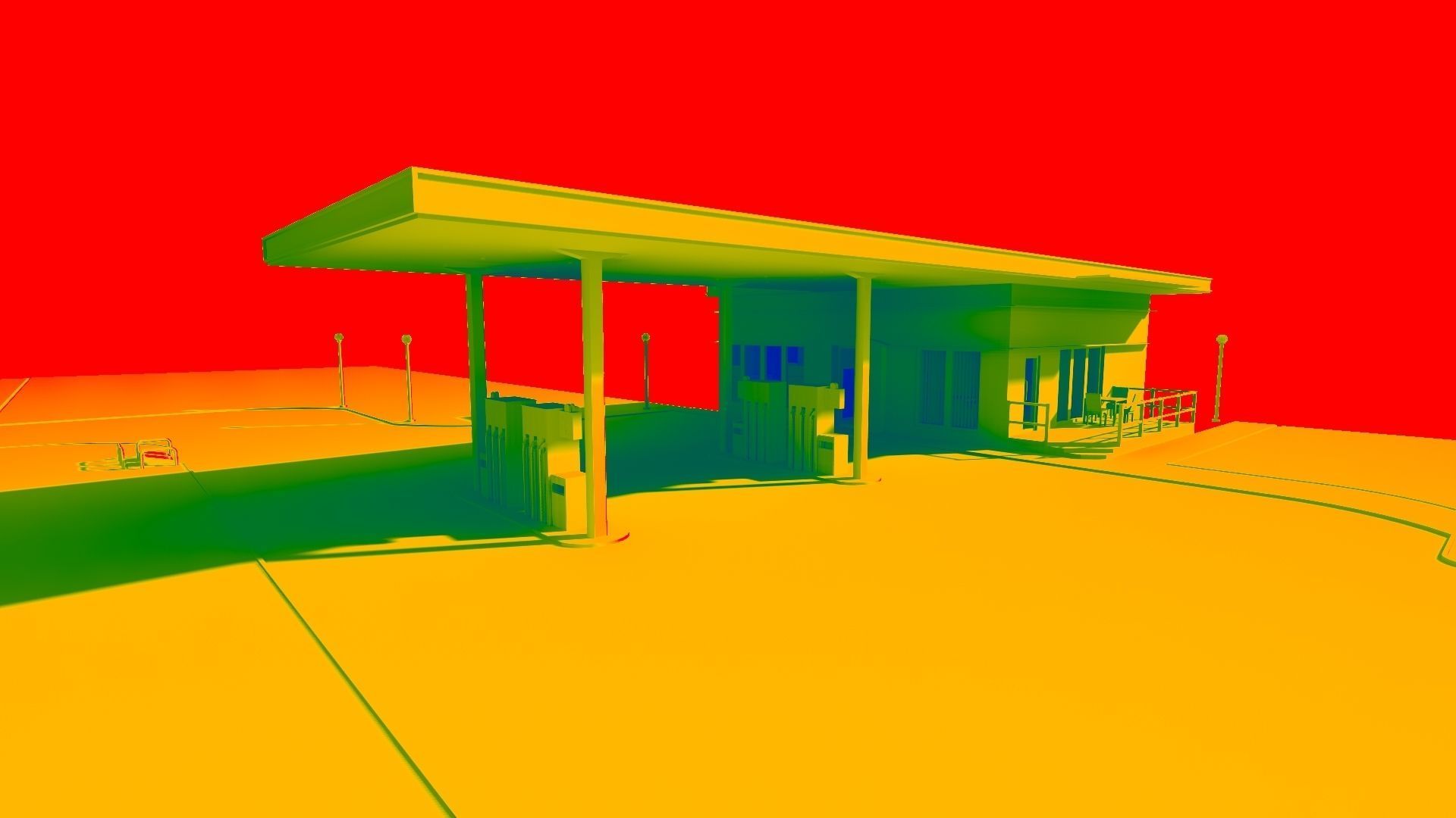 Gas Station5 3D model_12