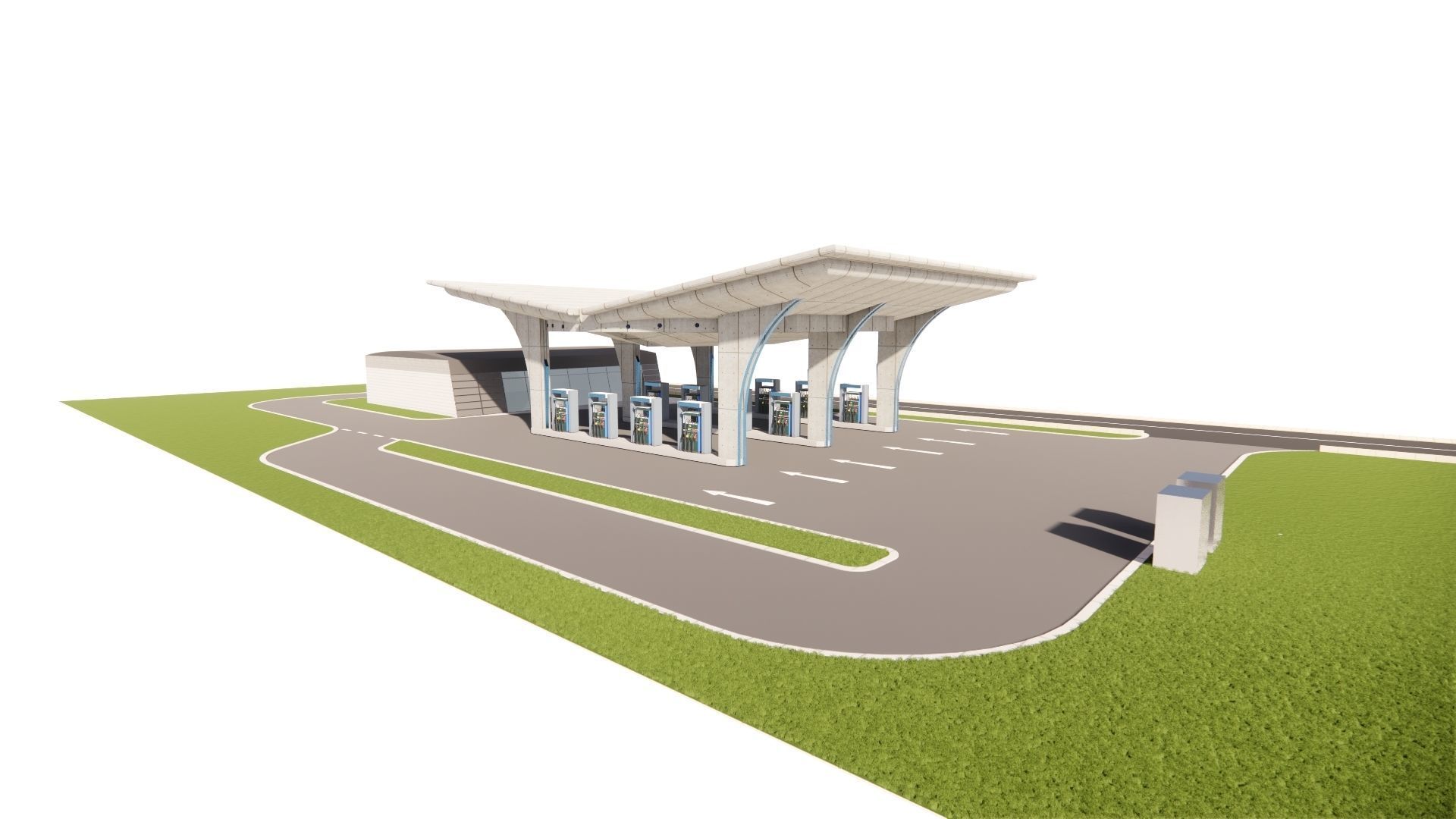 Gas Station3 3D model_1