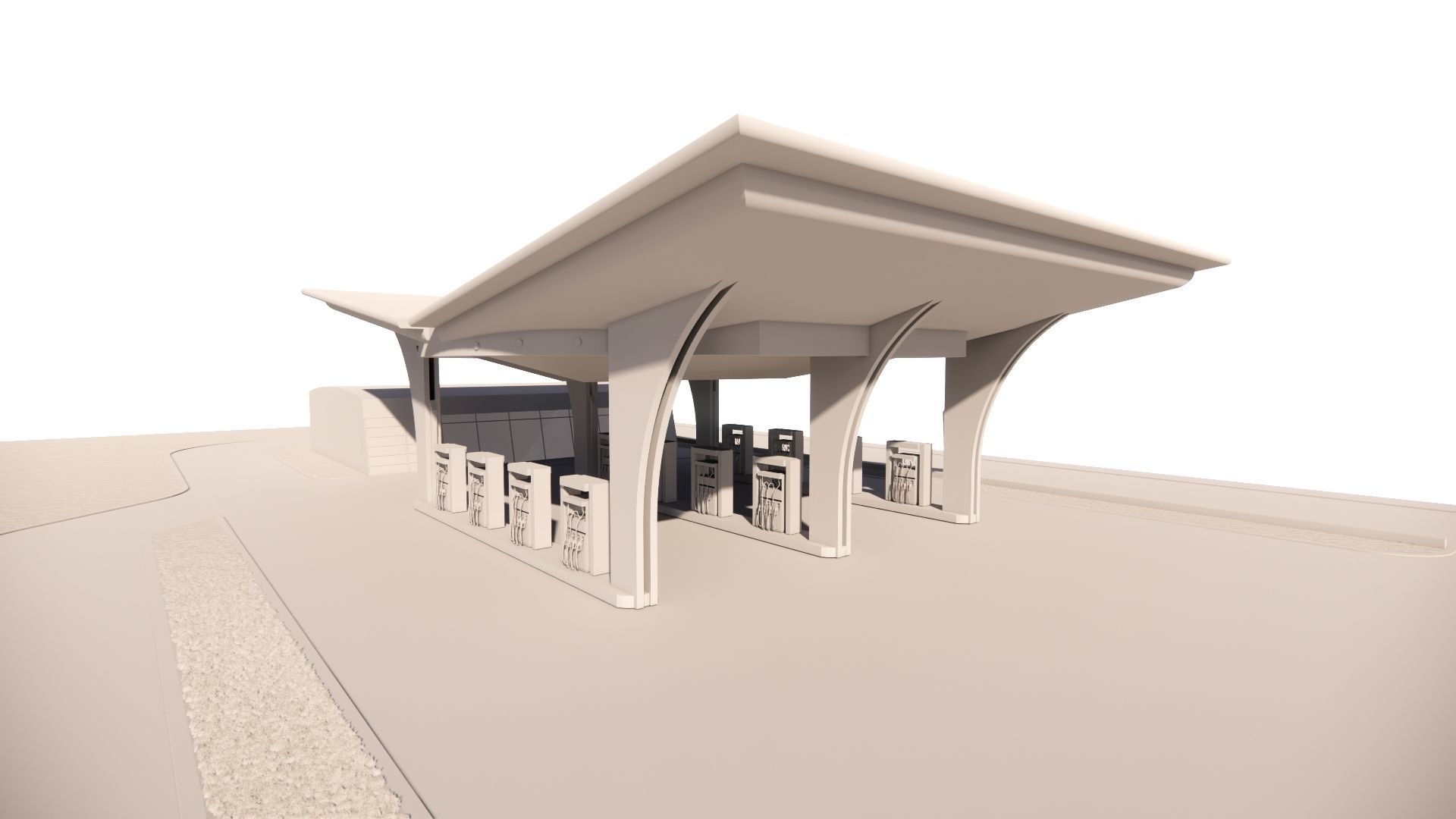 Gas Station3 3D model_7