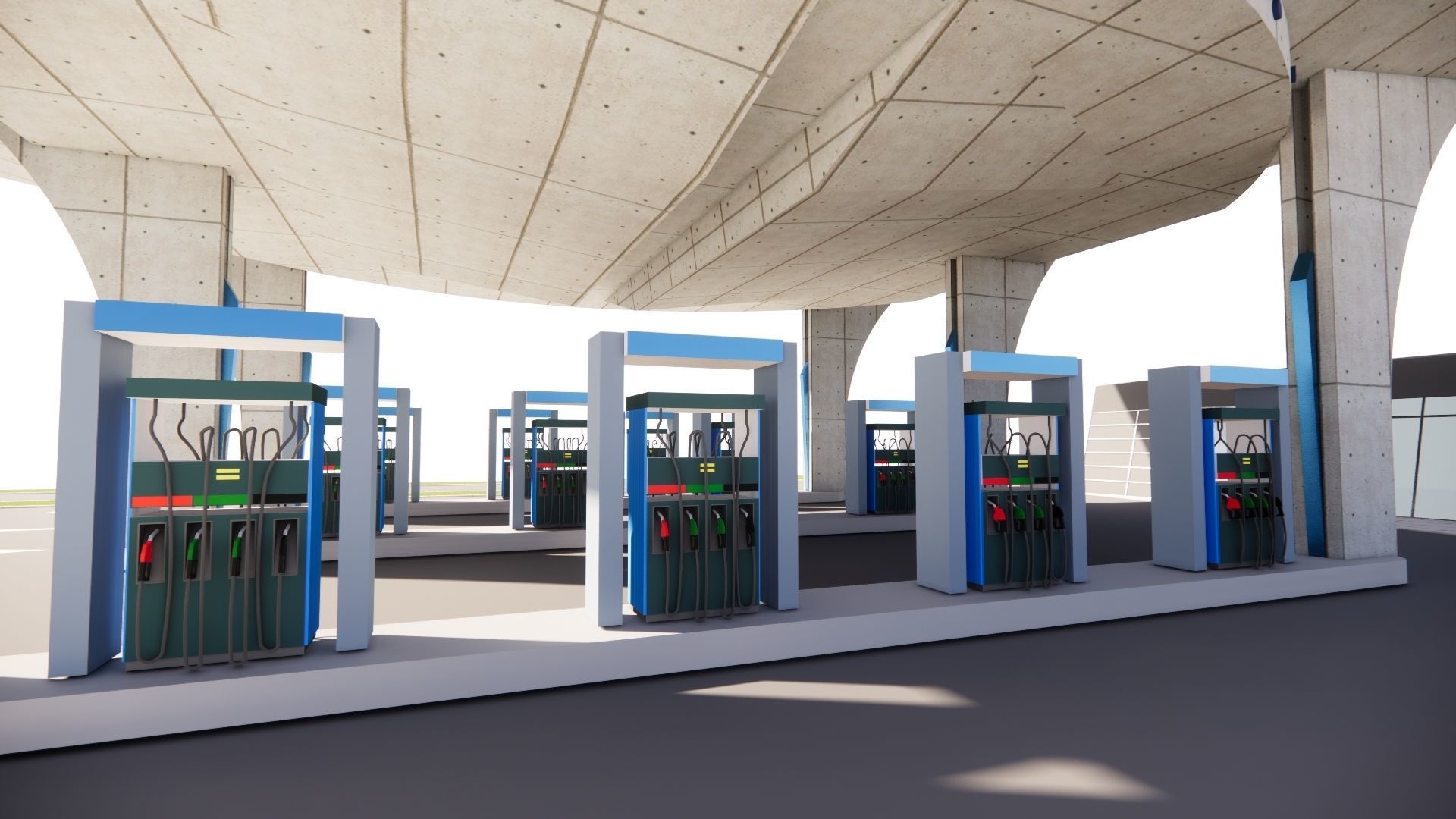 Gas Station3 3D model_4