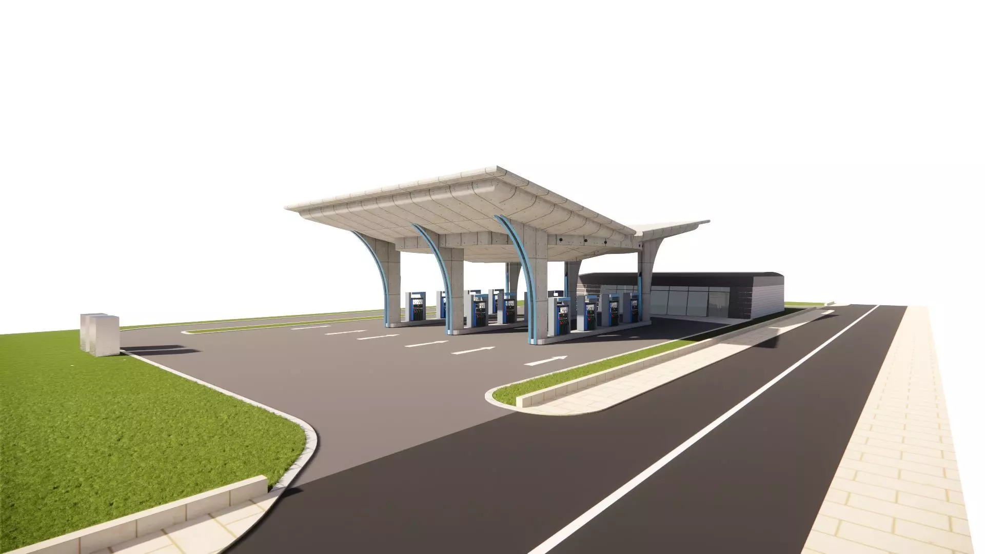 Gas Station3 3D model_0