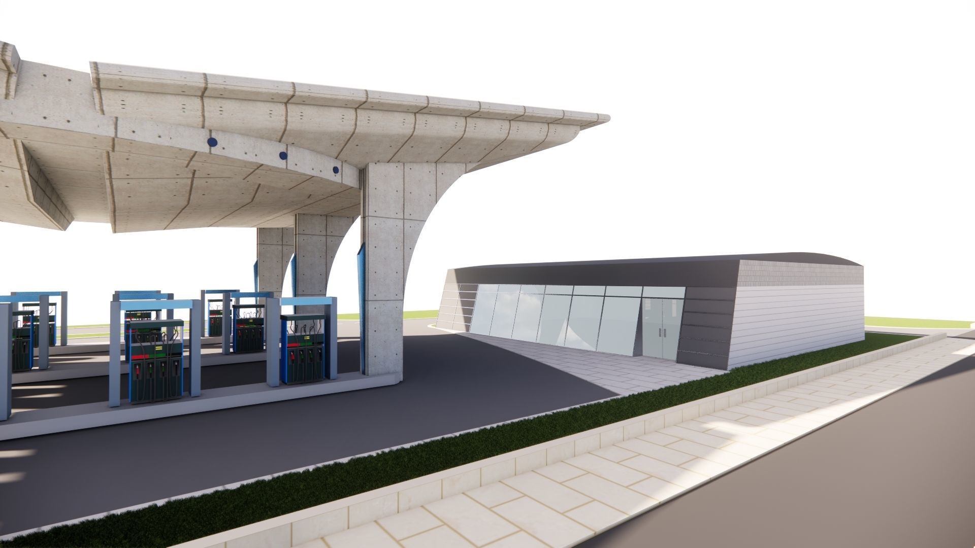 Gas Station3 3D model_3