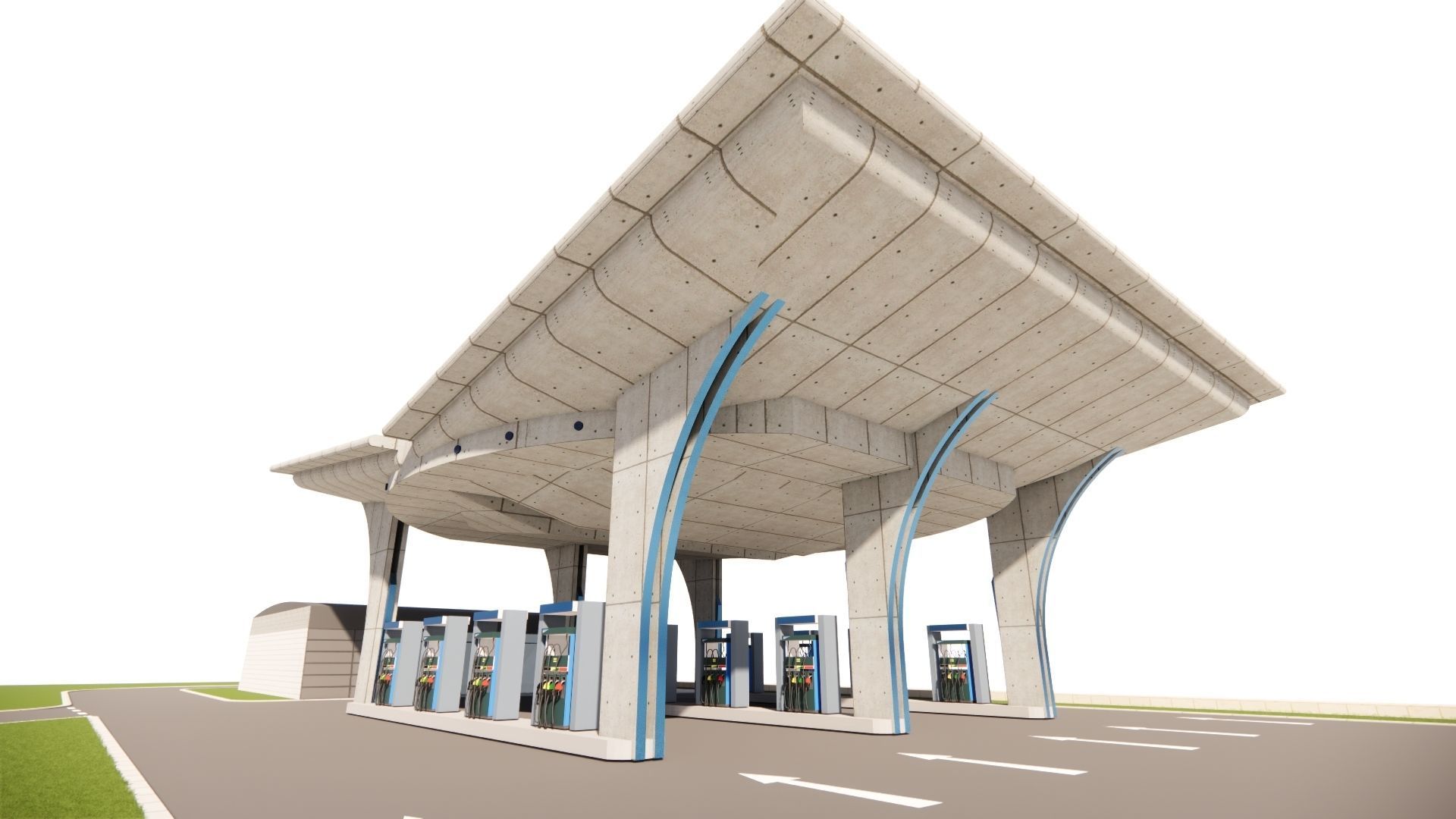 Gas Station3 3D model_6