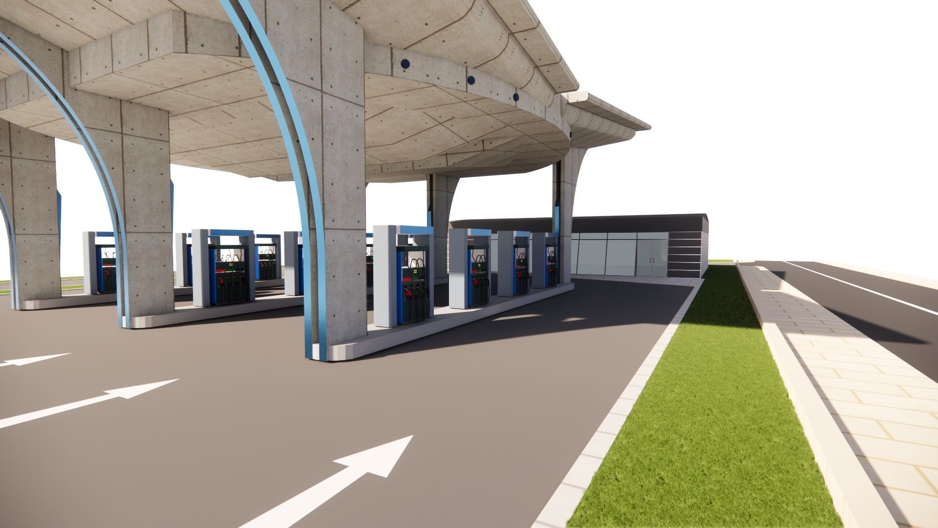Gas Station3 3D model_5