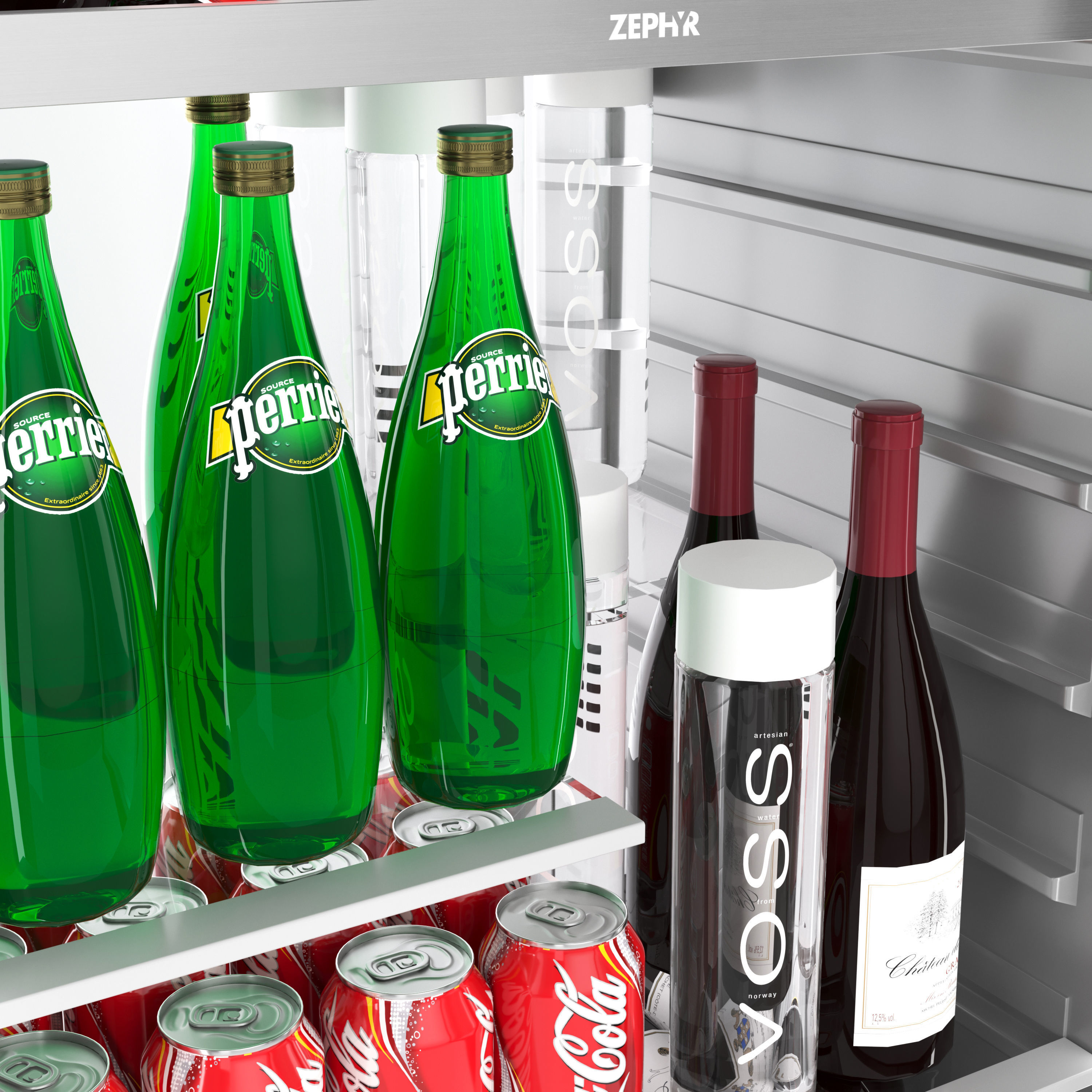 Zephyr Single Zone Beverage Cooler 3D model_4