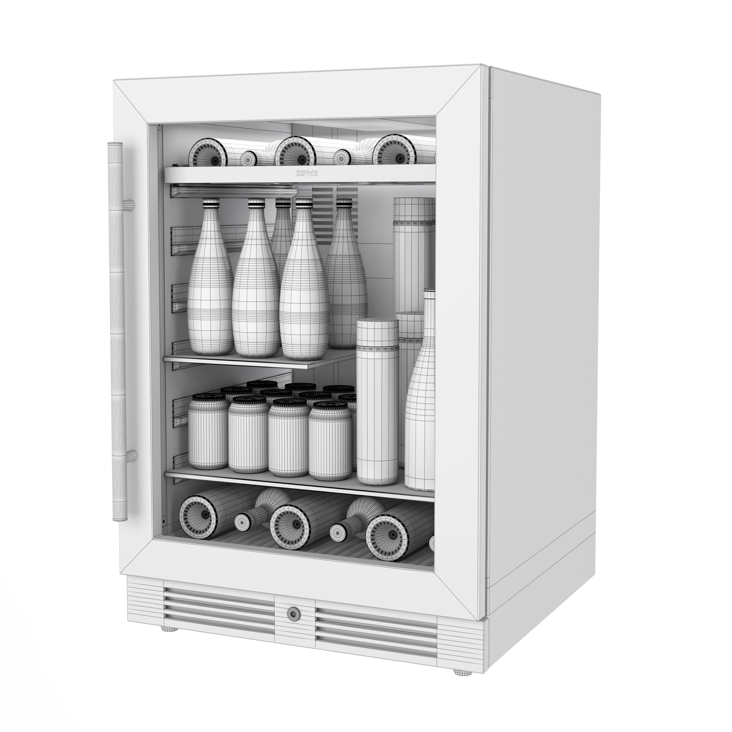 Zephyr Single Zone Beverage Cooler 3D model_5