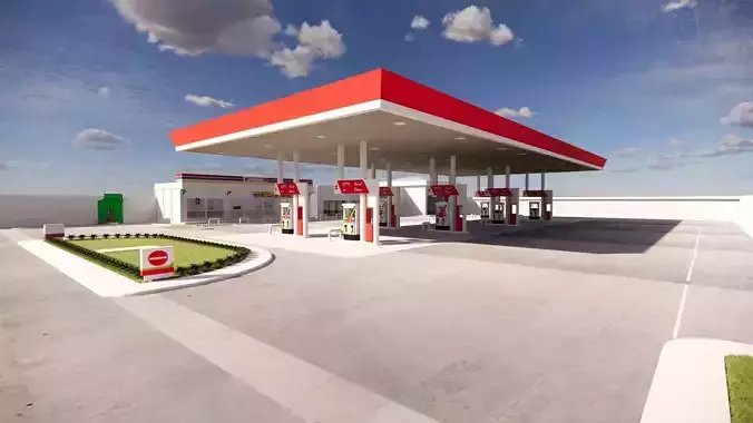 Gas Station 3D model