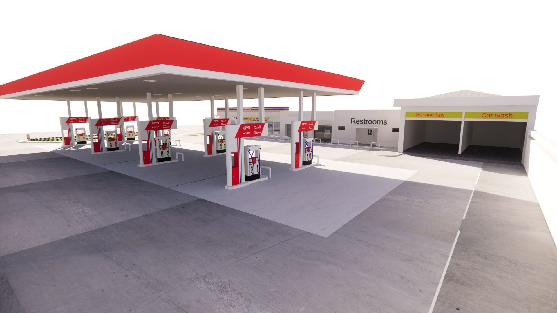 Gas Station 3D model_6
