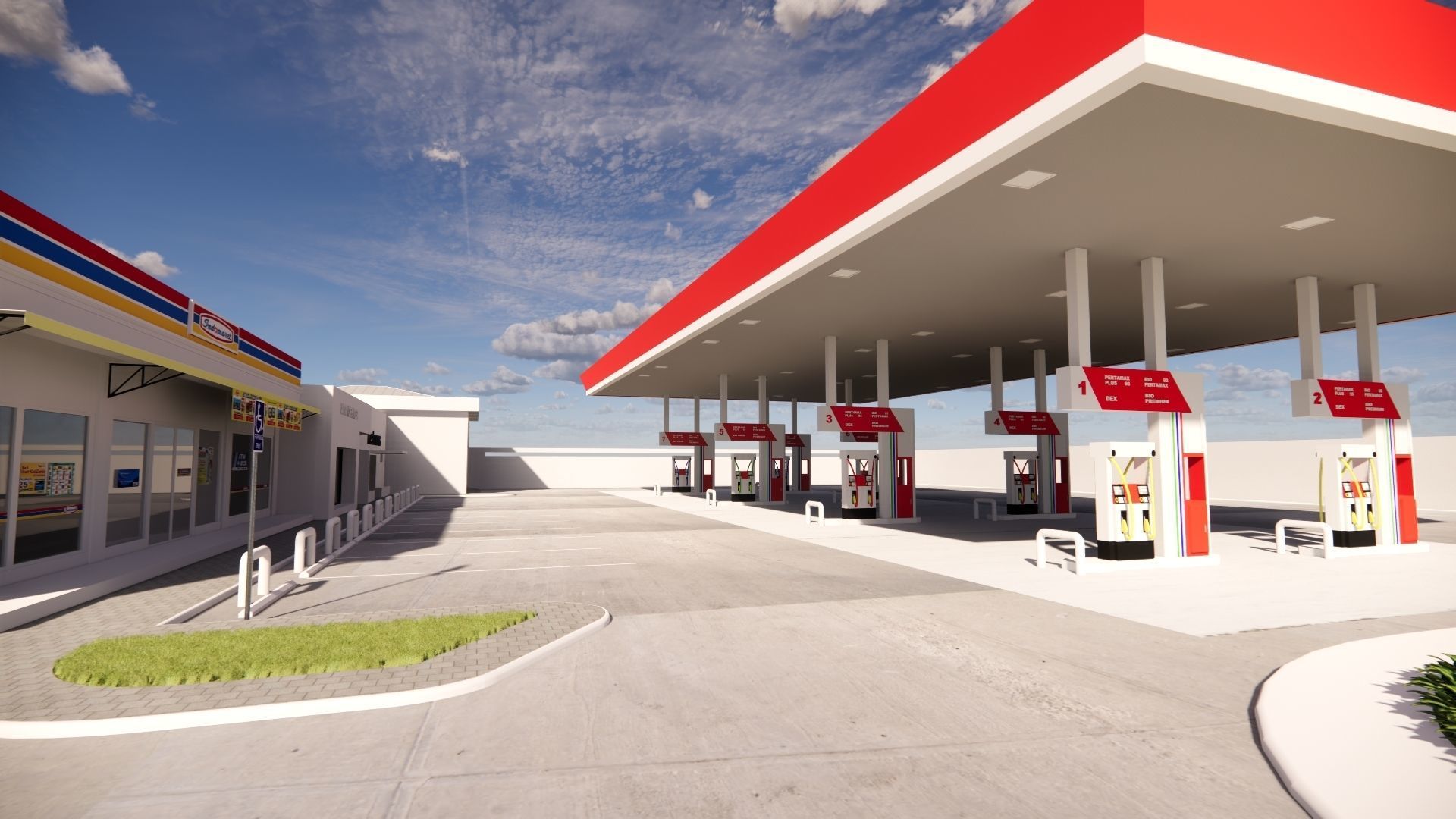Gas Station 3D model_2