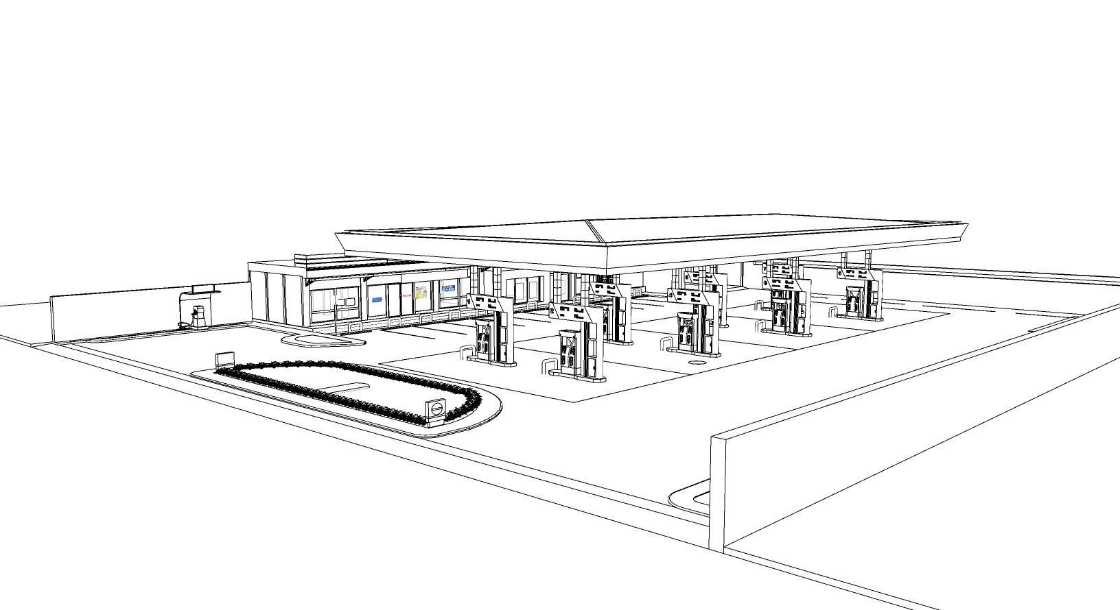 Gas Station 3D model_14