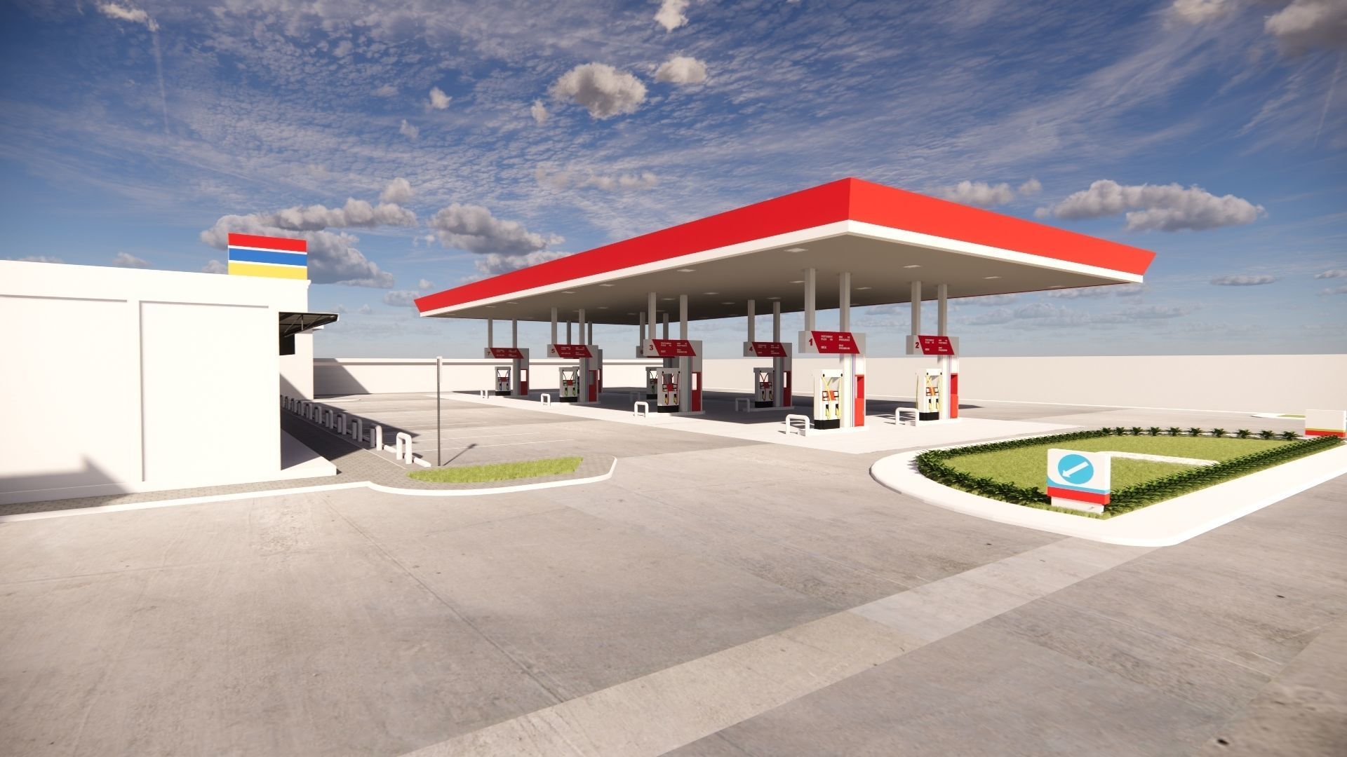 Gas Station 3D model_1