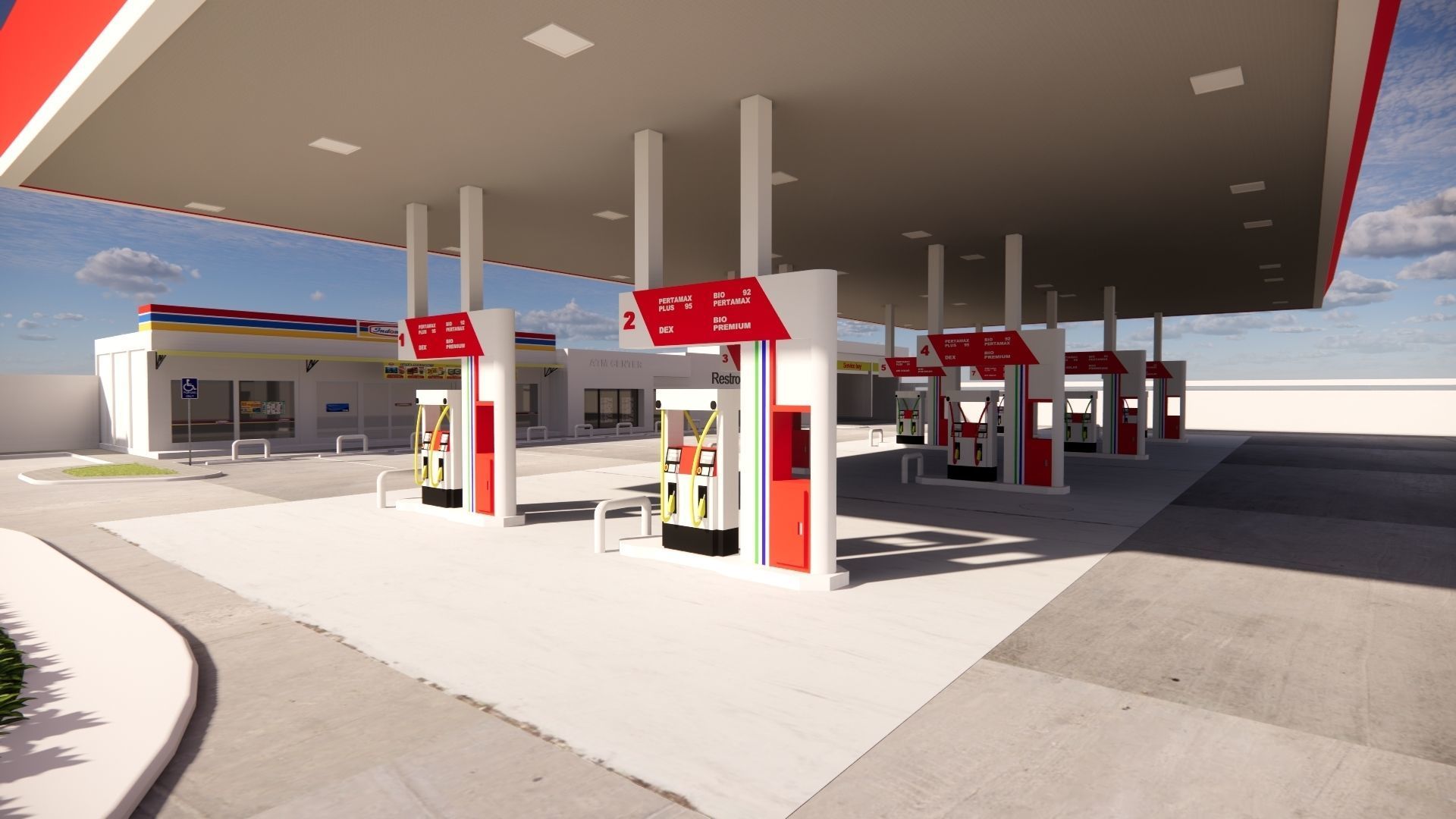 Gas Station 3D model_3