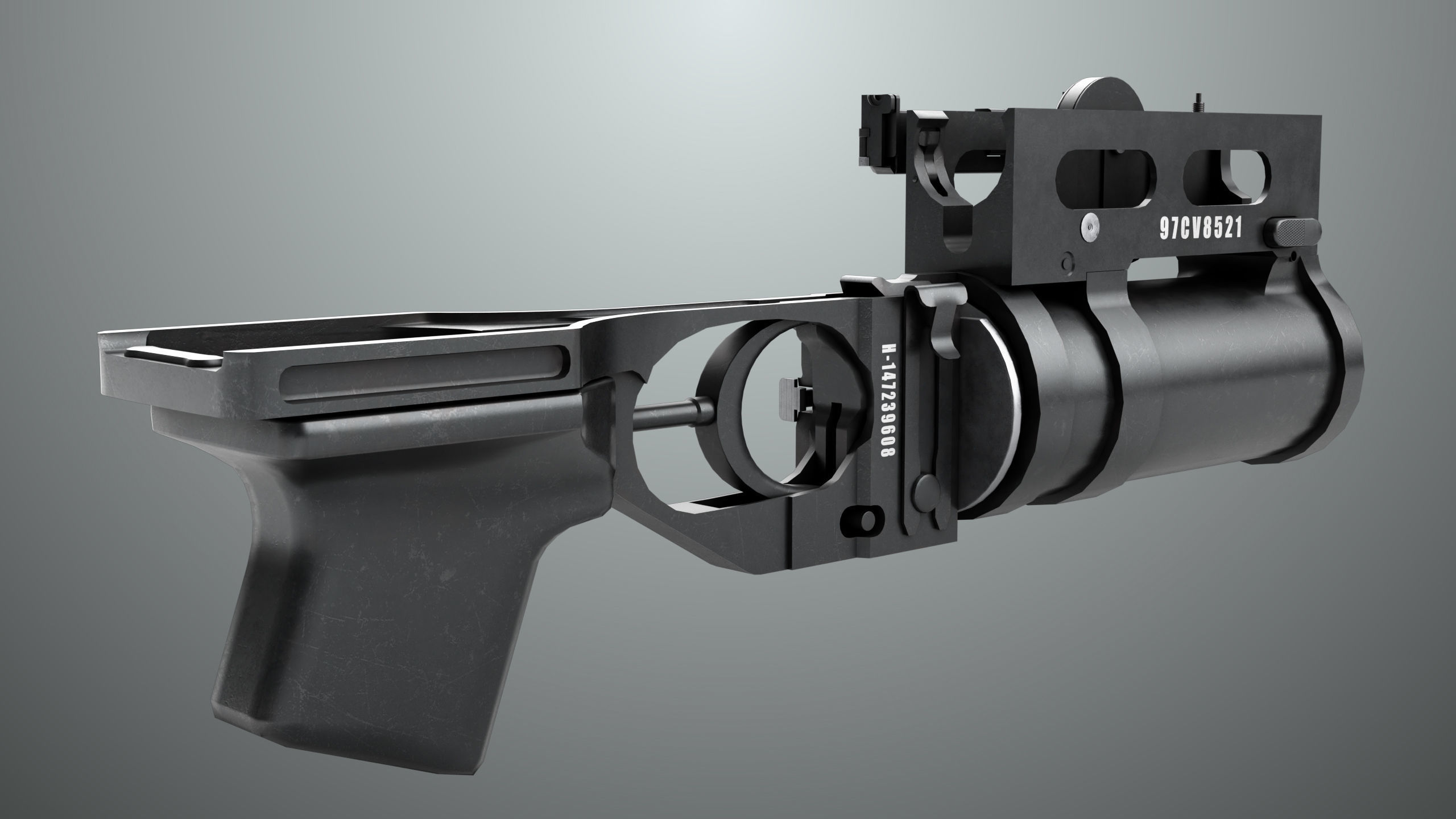 Grenade Launcher 03 Black Generic All PBR Unity UE Textures Low-poly 3D model_8