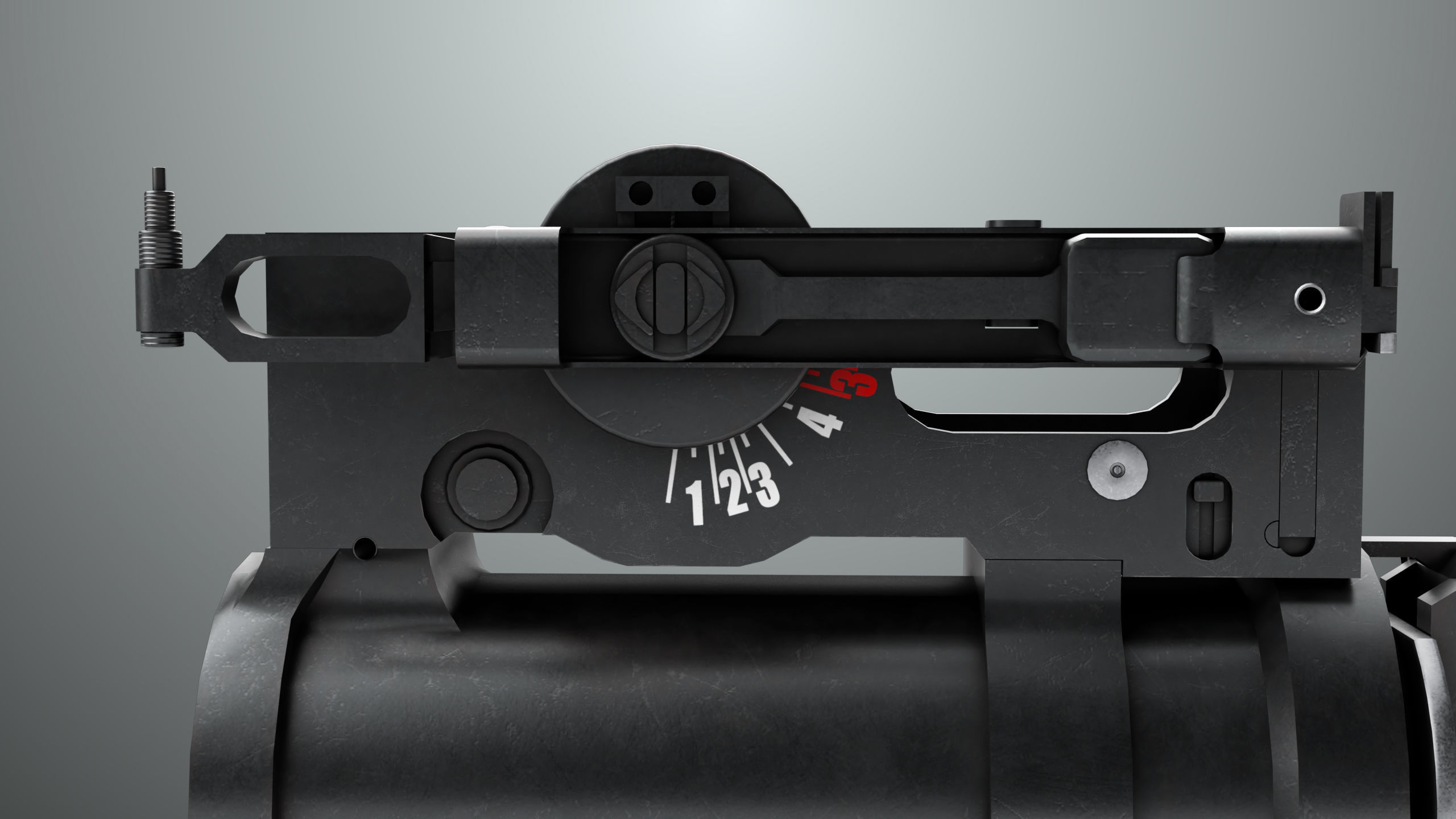 Grenade Launcher 03 Black Generic All PBR Unity UE Textures Low-poly 3D model_13