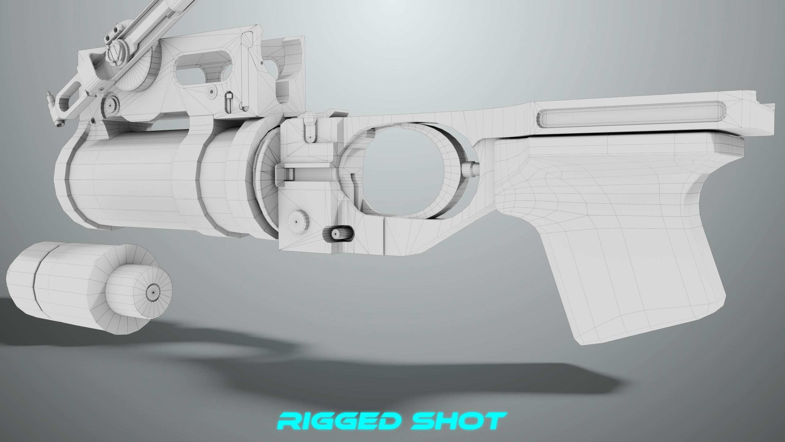 Grenade Launcher 03 Black Generic All PBR Unity UE Textures Low-poly 3D model_29