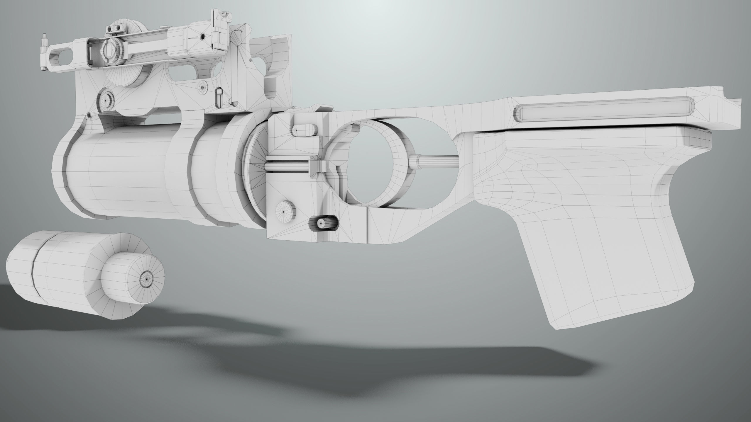 Grenade Launcher 03 Black Generic All PBR Unity UE Textures Low-poly 3D model_48