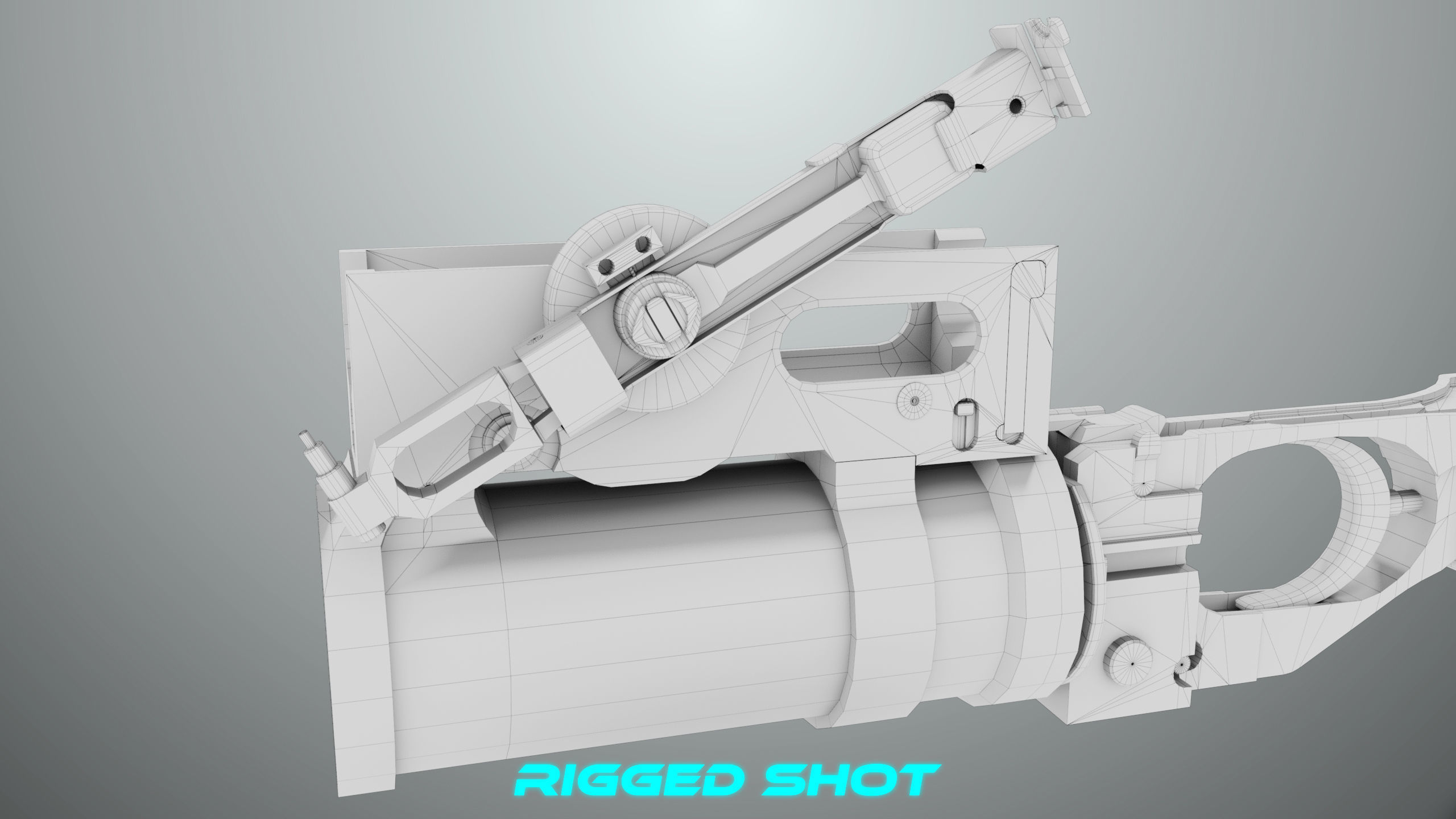 Grenade Launcher 03 Black Generic All PBR Unity UE Textures Low-poly 3D model_50