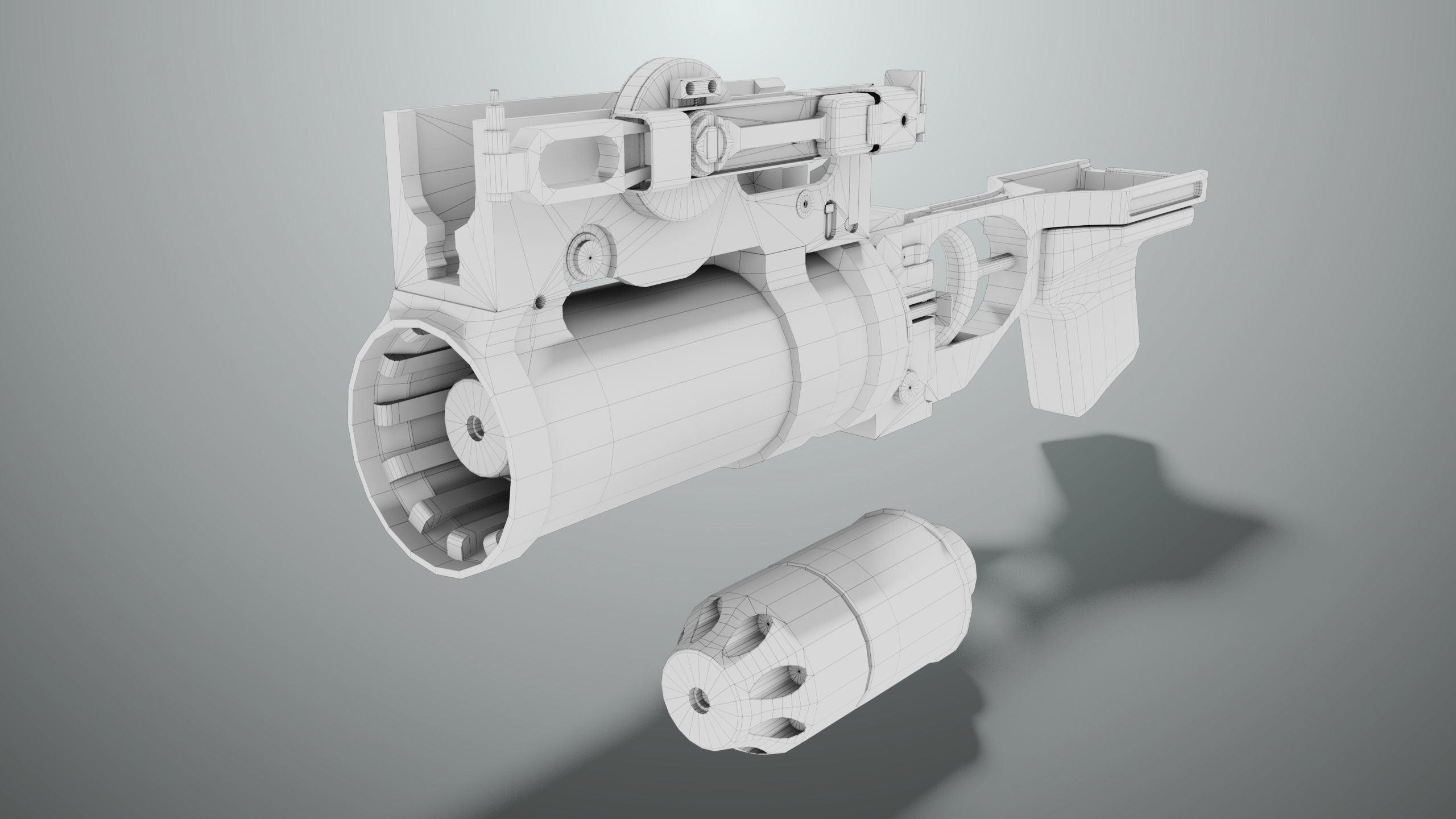 Grenade Launcher 03 Black Generic All PBR Unity UE Textures Low-poly 3D model_35