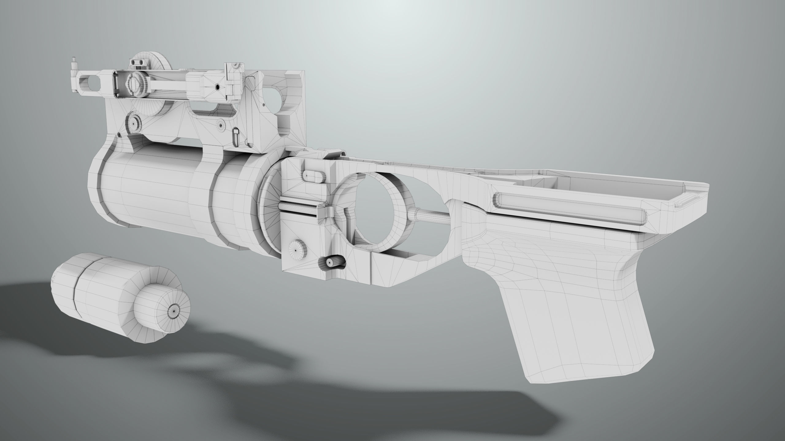 Grenade Launcher 03 Black Generic All PBR Unity UE Textures Low-poly 3D model_27