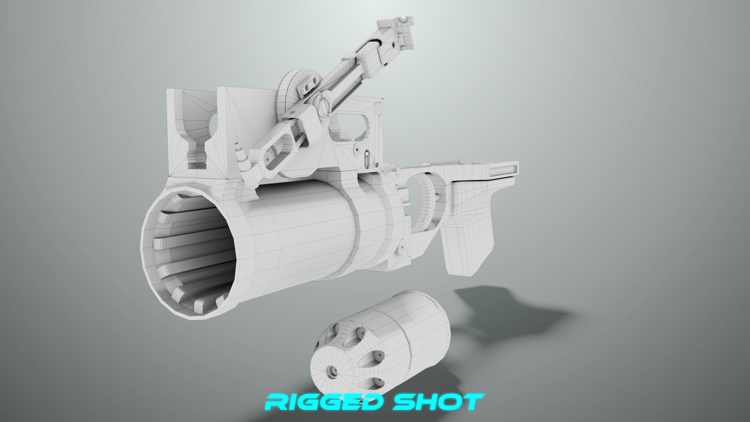 Grenade Launcher 03 Black Generic All PBR Unity UE Textures Low-poly 3D model_31