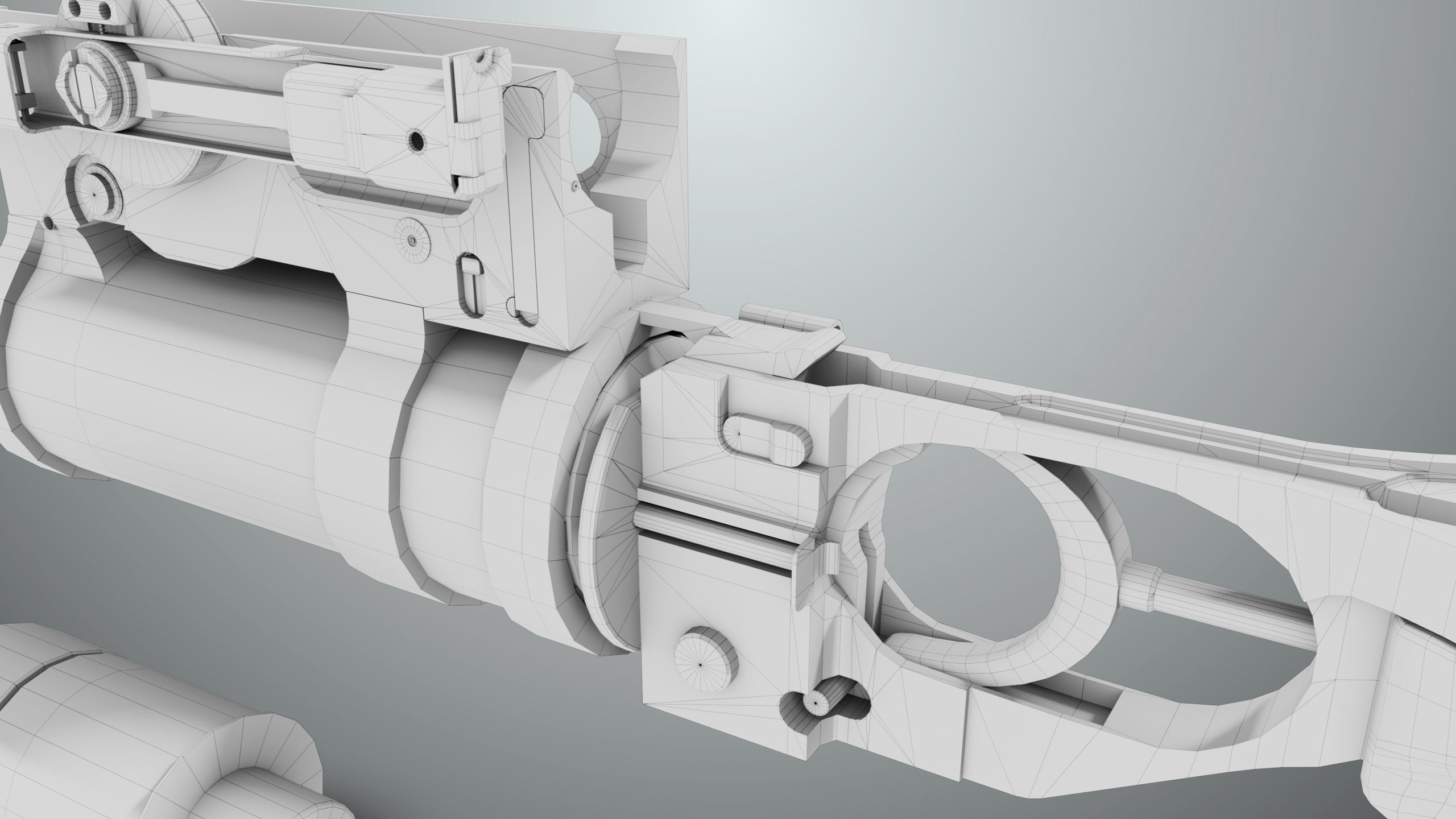 Grenade Launcher 03 Black Generic All PBR Unity UE Textures Low-poly 3D model_37