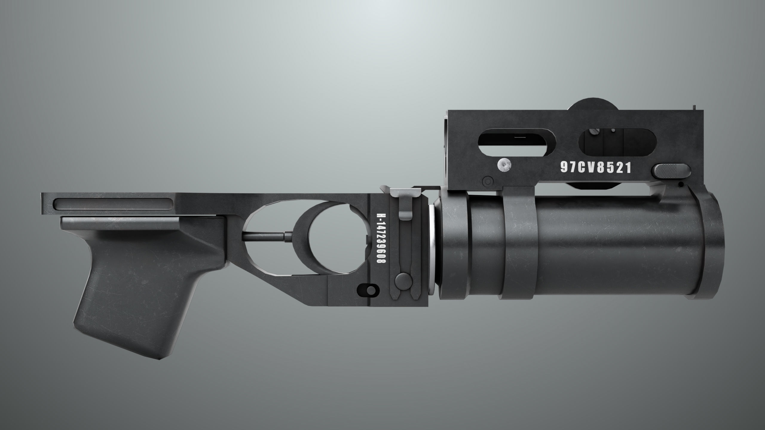 Grenade Launcher 03 Black Generic All PBR Unity UE Textures Low-poly 3D model_2