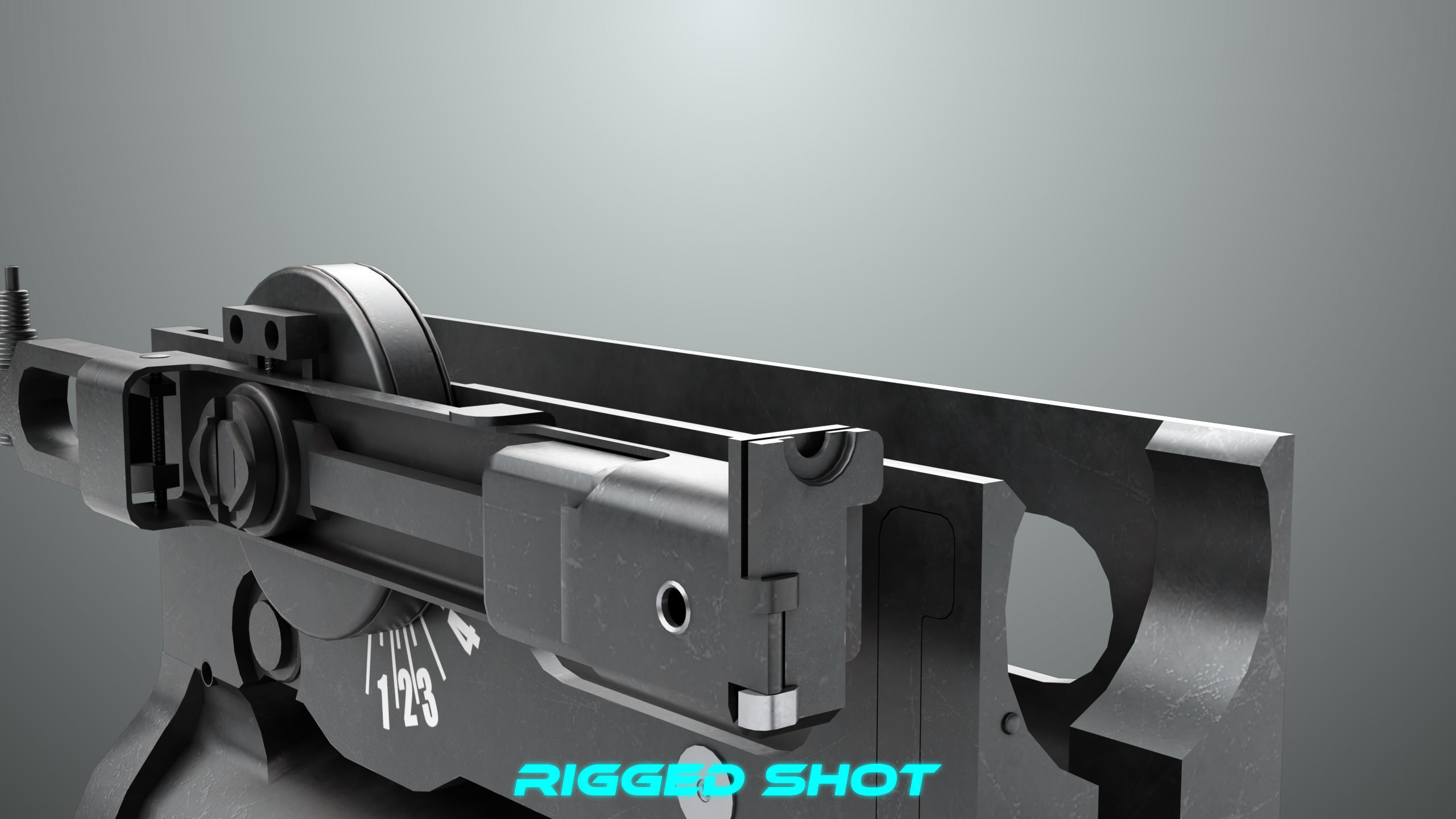 Grenade Launcher 03 Black Generic All PBR Unity UE Textures Low-poly 3D model_17