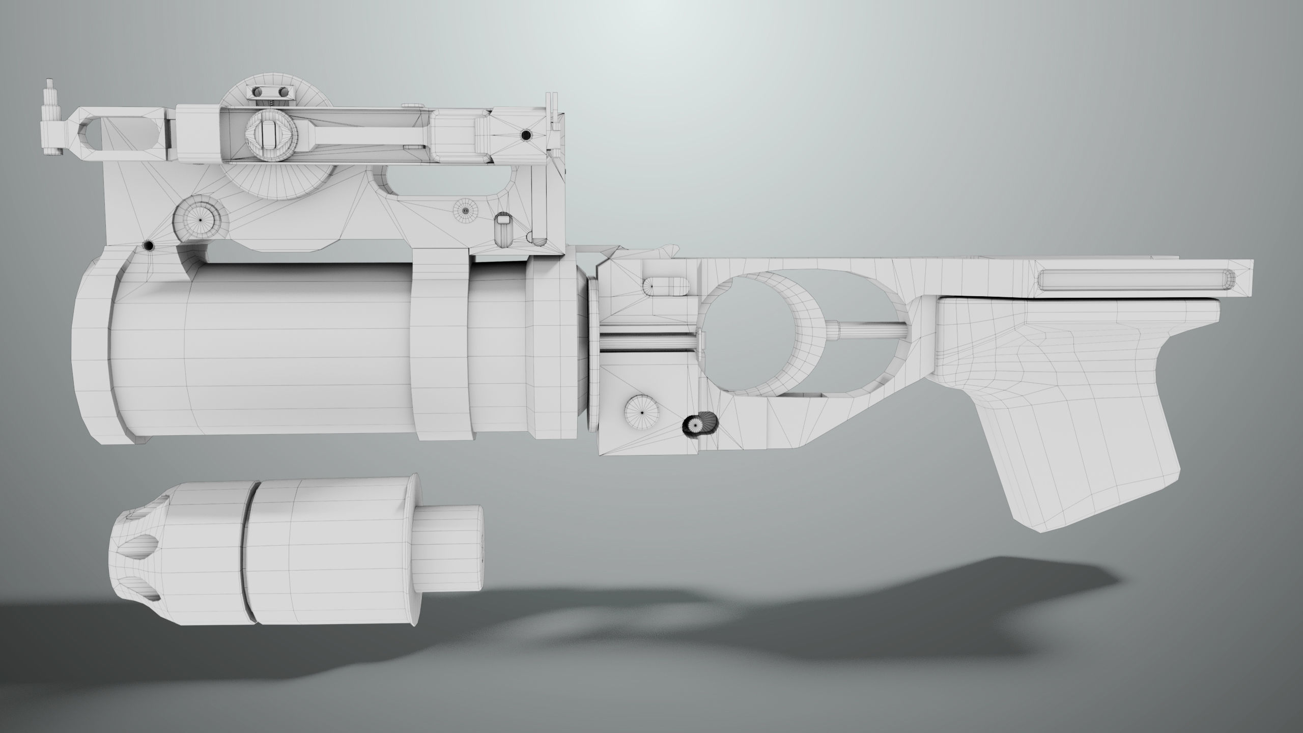 Grenade Launcher 03 Black Generic All PBR Unity UE Textures Low-poly 3D model_26