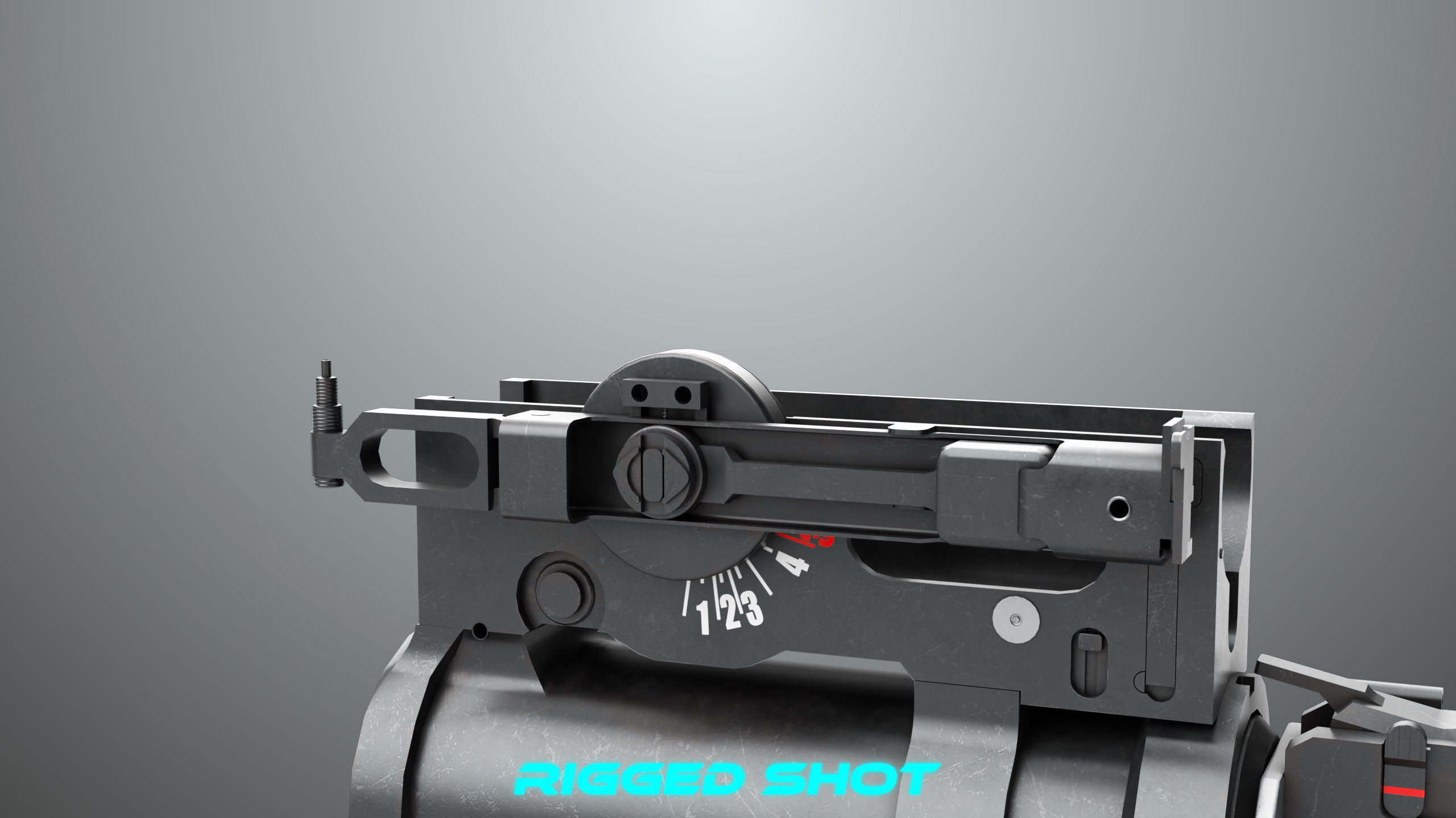 Grenade Launcher 03 Black Generic All PBR Unity UE Textures Low-poly 3D model_19